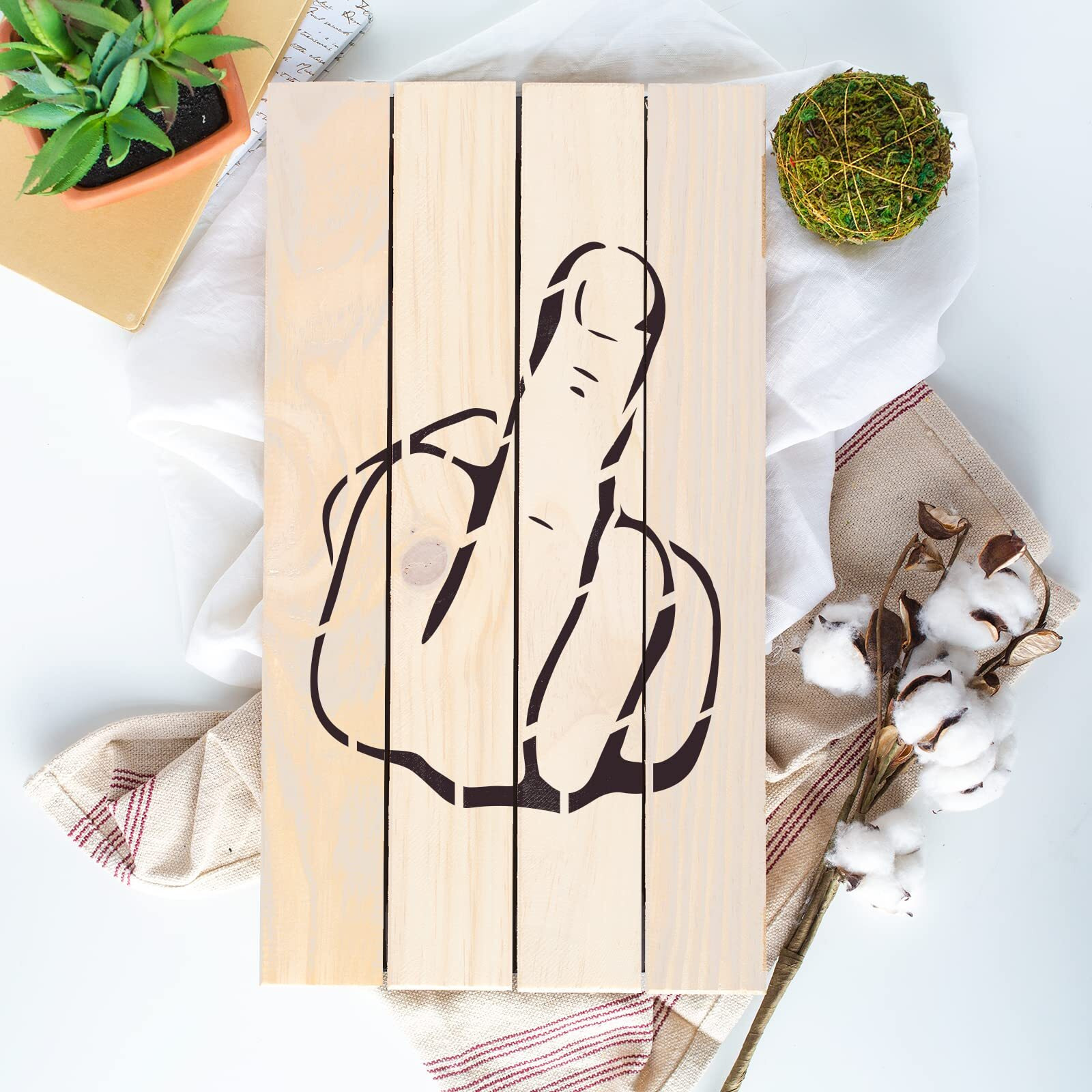 Middle Finger Stencil - Middle Finger Print, Finger Stencil, Swear Word Stencil, F U, Middle Finger