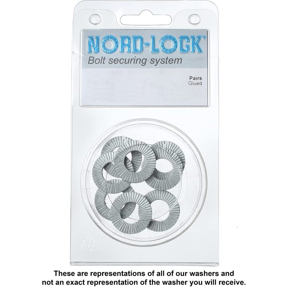 Nord-Lock Wedge Locking Washers - Steel (Delta Protekt) Washer With Zinc Flake Coating, Vibration Resistant Safety Washers For 3/8 Inch Bolts - 20 Pairs