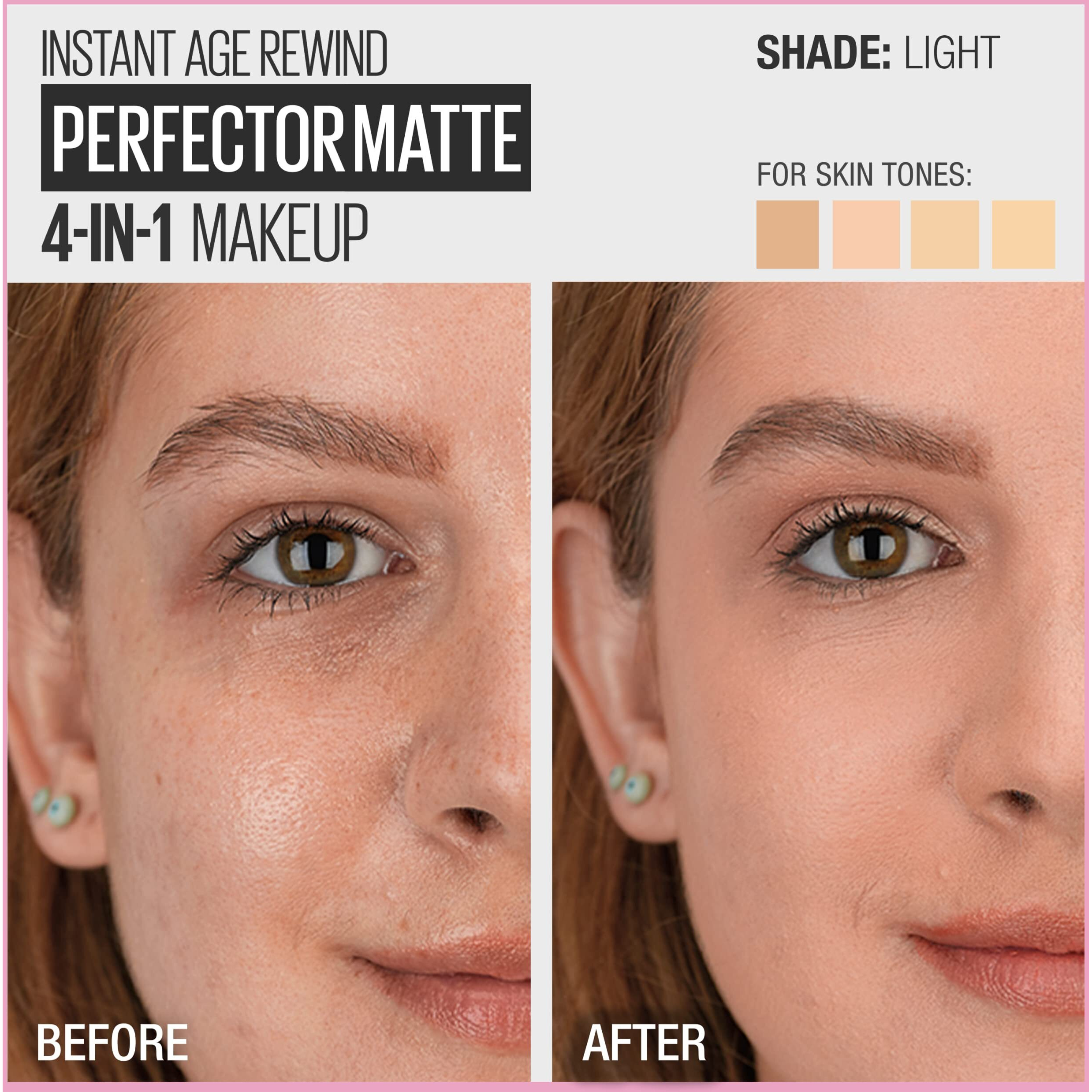 Maybelline Instant Age Rewind Instant Perfector 4-In-1 Matte Makeup, 01 Light, 1 Count