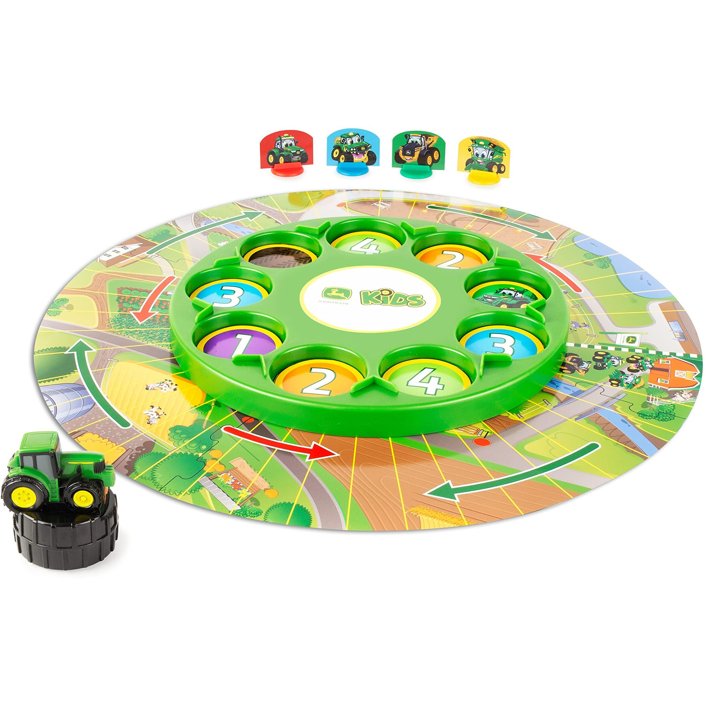 John Deere Go Johnny Go Board Game - Cooperative Farming Games For Game Night - John Deere Toys And Board Games - Farm Toy Games For Kids - Family Games Ages 5 Years And Up