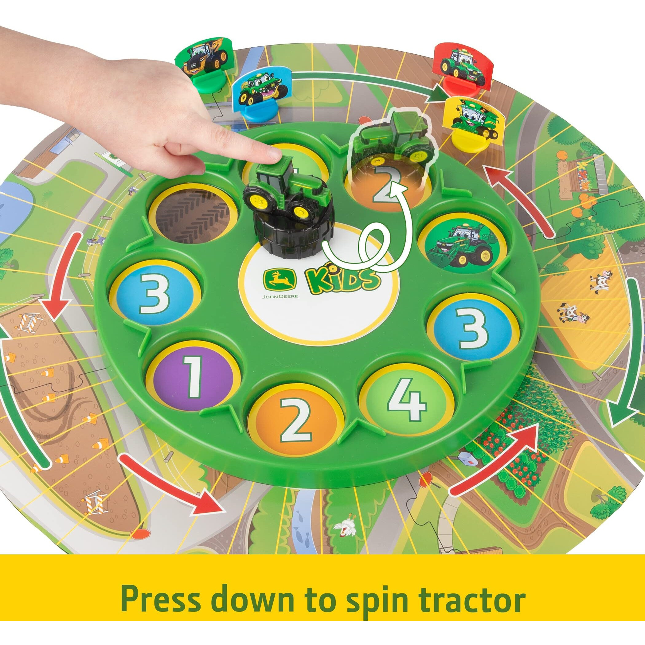 John Deere Go Johnny Go Board Game - Cooperative Farming Games For Game Night - John Deere Toys And Board Games - Farm Toy Games For Kids - Family Games Ages 5 Years And Up