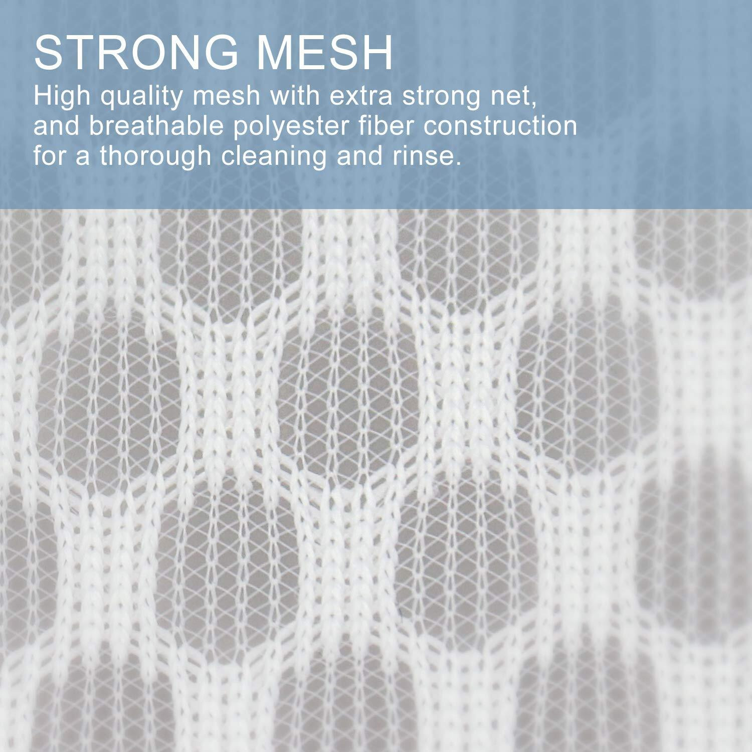 5Pcs Durable Honeycomb Mesh Laundry Bags For Delicates (1 Large 16 X 20 Inches, 2 Medium 12 X 16 Inches, 2 Small 9 X 12 Inches)