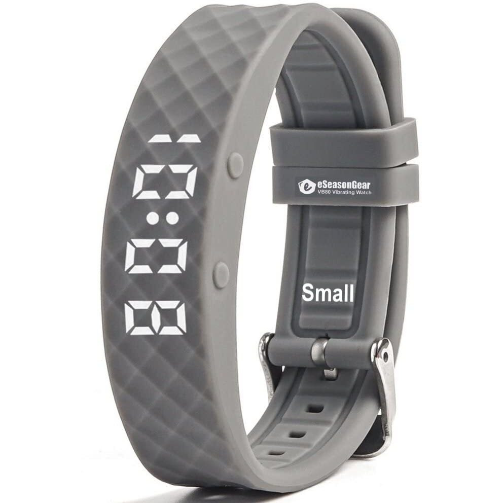 Eseasongear Vb80 Vibrating Alarm Watch, Silent Vibration Shake Wake Adhd Medication Reminder (Gray-Small)