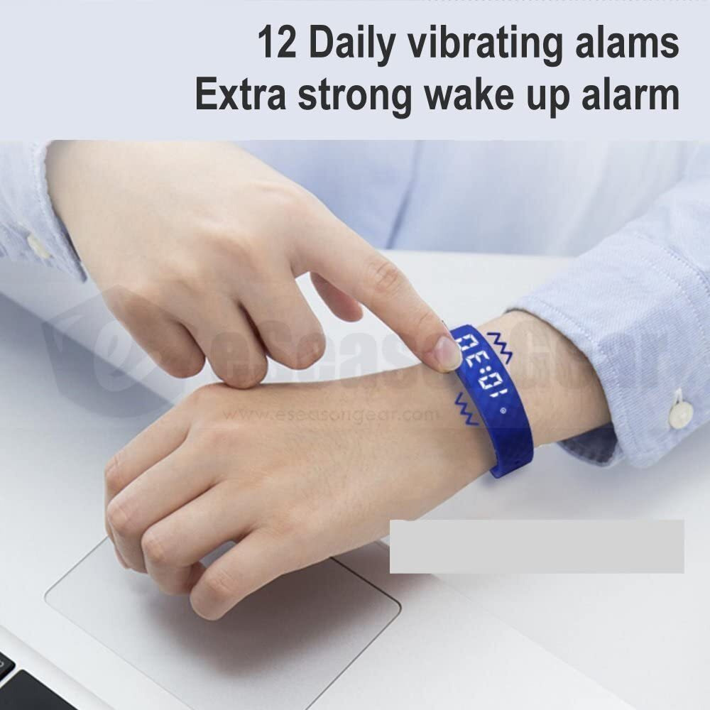 Eseasongear Vb80 Vibrating Alarm Watch, Silent Vibration Shake Wake Adhd Medication Reminder (Gray-Small)