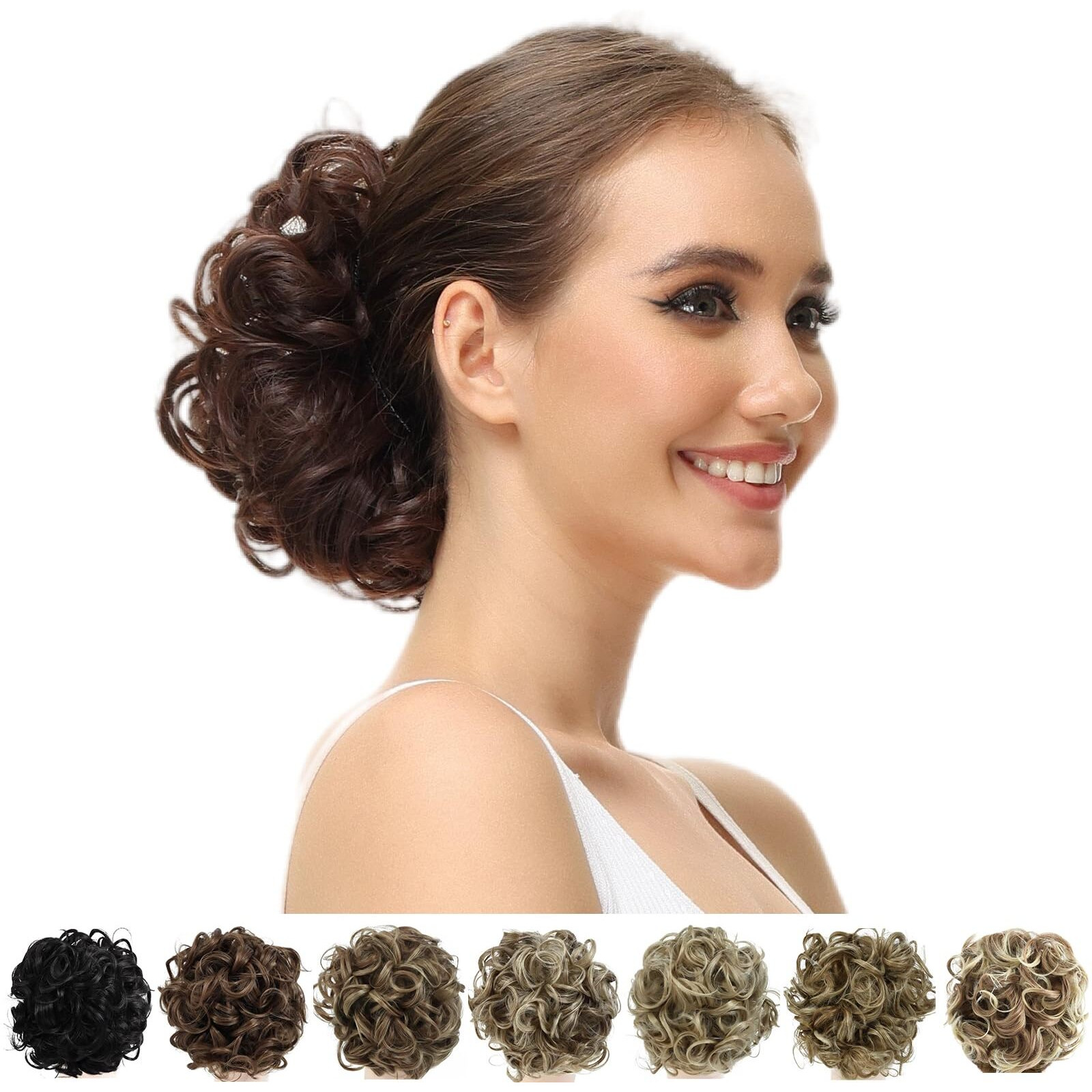 Yamel Messy Bun Scrunchie Chignon Hairpiece Updo Curly Bun Extension Combs In Messy Bun Hair Piece For Women