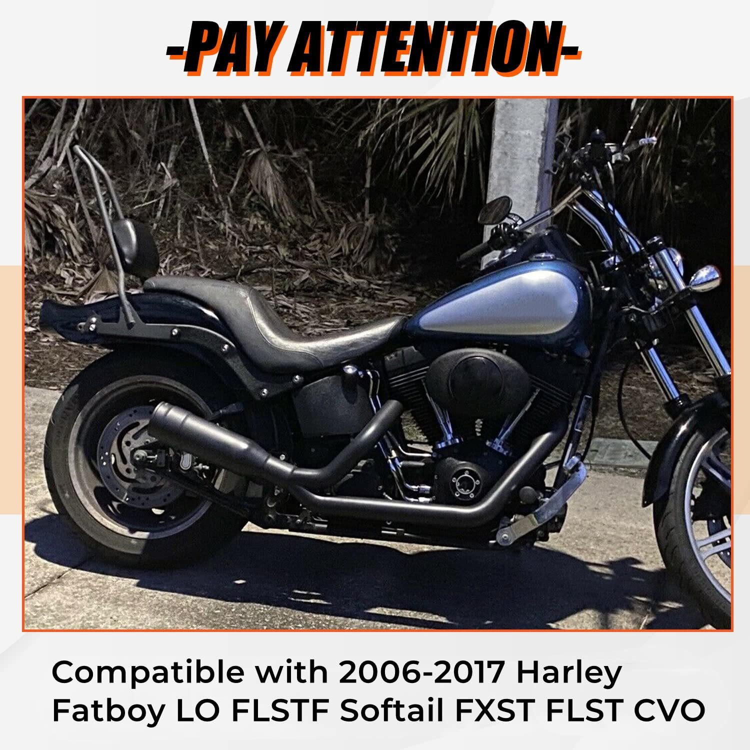 Ecotric Motorcycle Black Detachable Adjustable Steel Sissy Bar And Passenger Backrest Pad Compatible With 2006-2017 Harley Fatboy Lo Flstf Softail Fxst Flst Cvo