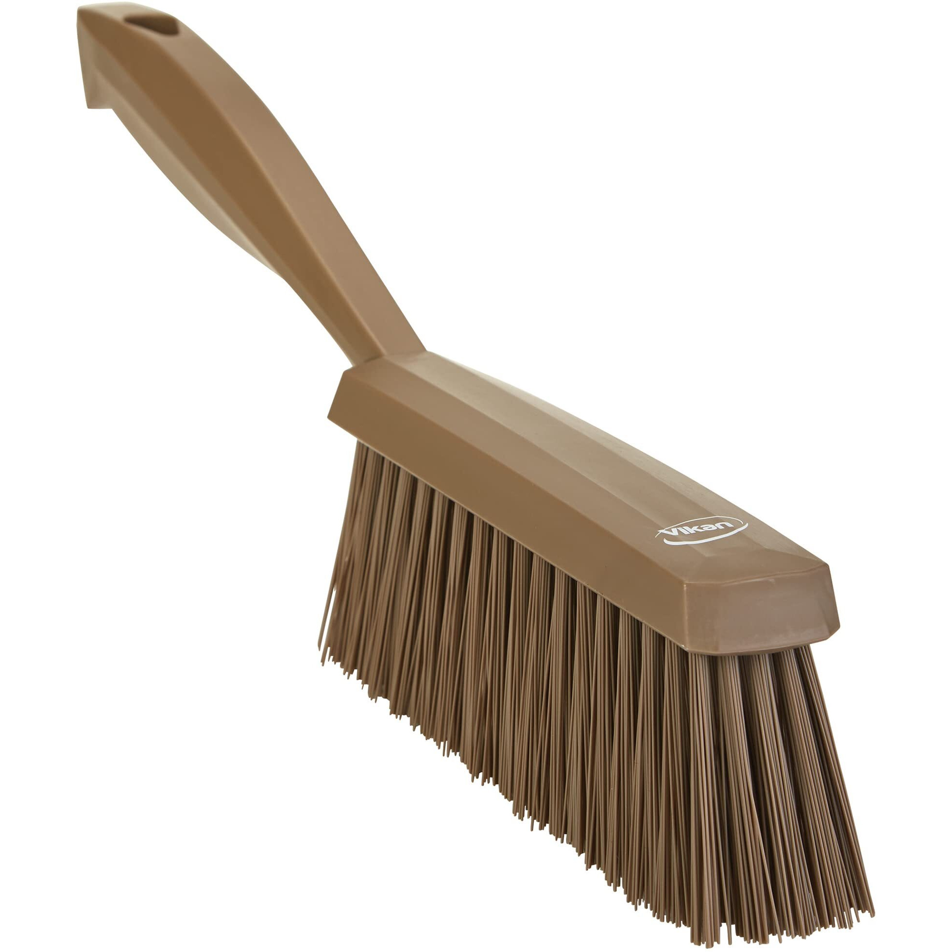 Vikan 458966 Bench Cleaning Brush, Polypropylene/Polyester Medium Bristle Dustpan Brush & Sweeper, 14 Inch, Brown