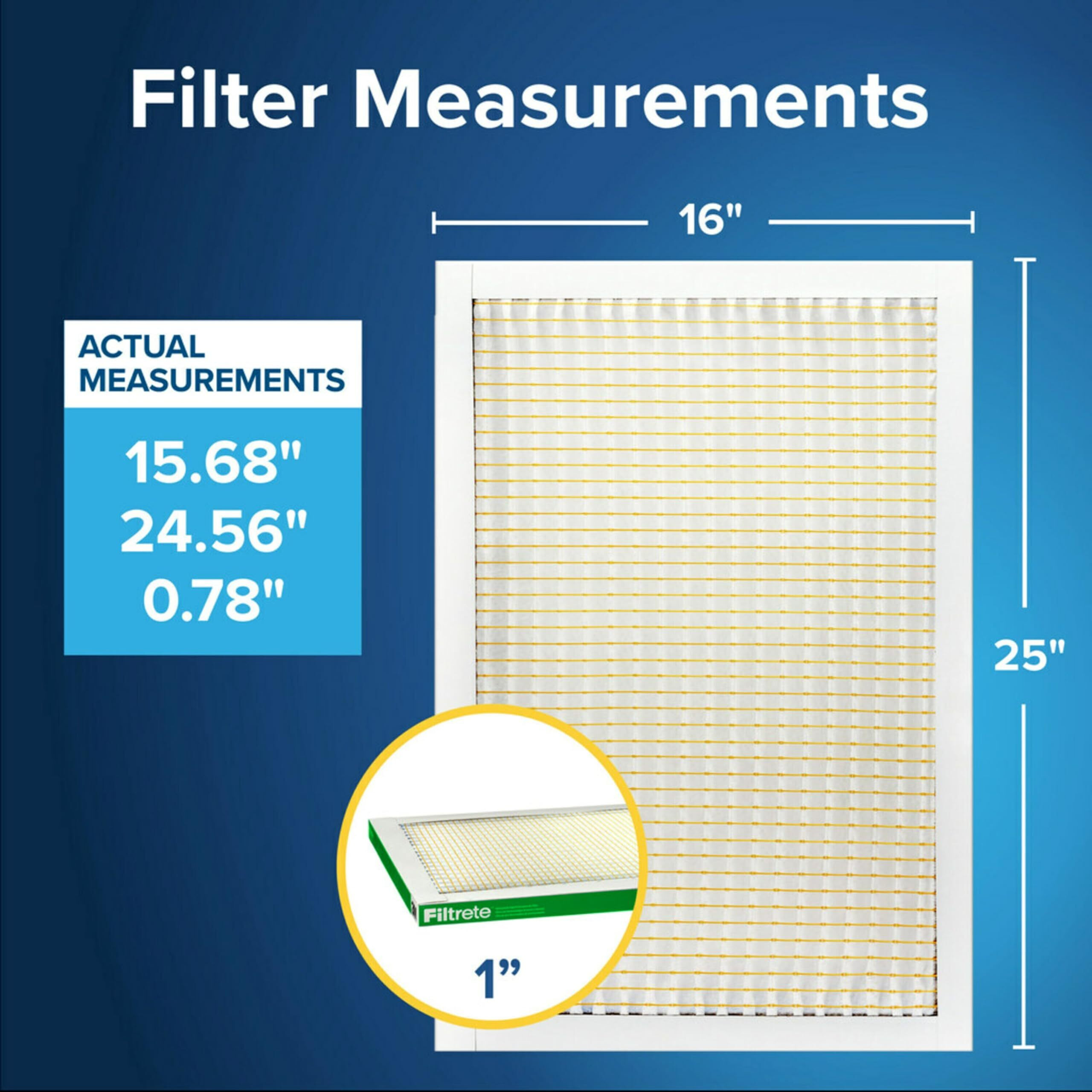 Filtrete 16X25X1 Ac Furnace Air Filter, Merv 8, Mpr 700, Tough On Pollen, Easy On Airflow, 3-Month Pleated 1-Inch Electrostatic Air Cleaning Filter, 4-Pack (Actual Size 15.69 X 24.69 X 1.56 In )