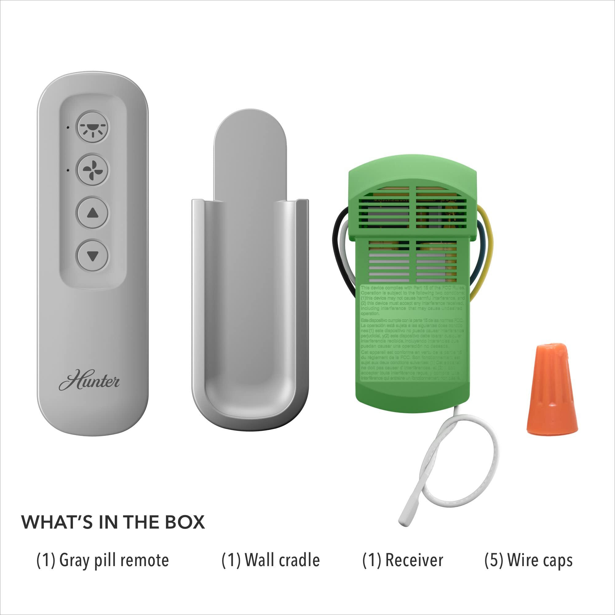 Hunter Fan Company 99770 Core Multifunction W/1.9 Remote Control With Receiver, No Size, Dove Grey