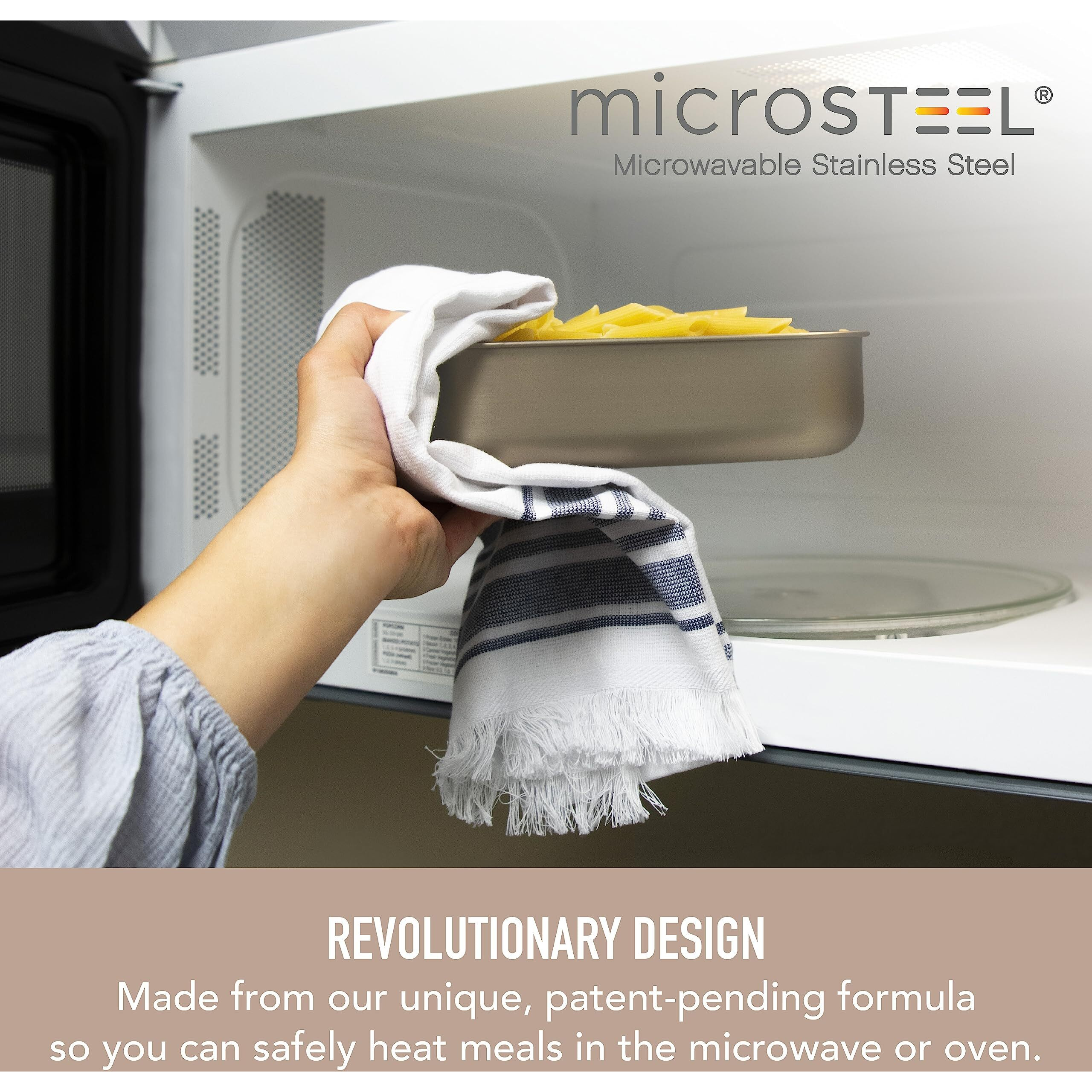 Bentgo Microsteel Leak-Proof Lunch Box - Microwave-Safe, Oven-Safe, Bento-Style Container With Removable Divider, Airtight Lid, Sustainable Design, Odor & Stain Resistant (Gold)