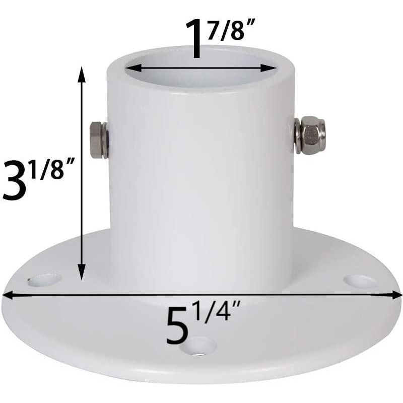 Ecotric Replacement Deck Anchor Flange Cast Aluminum Above Ground Pool Ladders And Handrails - 1 7/8 Inch(1Pc)