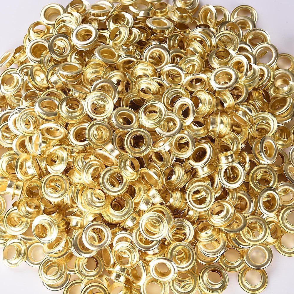 Yescom 1000Pcs 3/8(10Mm) Size 2 Grommets 10Mm Brass Finish Eyelets For Leather Bags Signs Poster Eyelet
