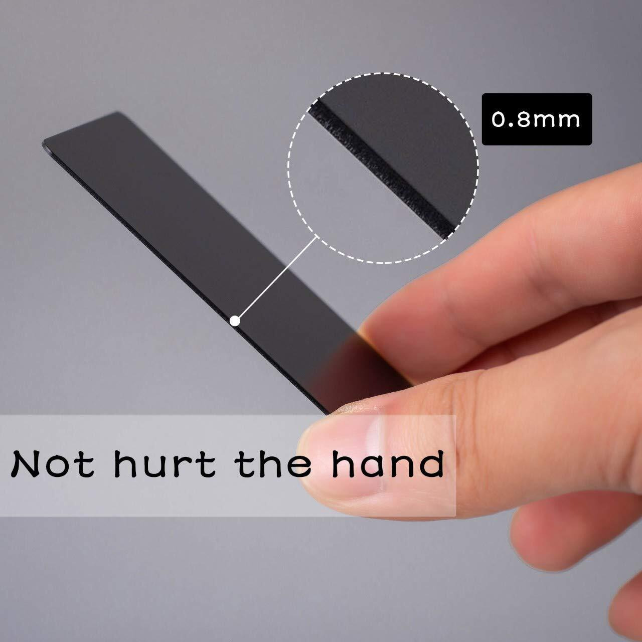 Thick Black Aluminum Metal Business Cards Anodized Aluminum 86 X 54 X 0.8Mm 15 Pcs Include Protector Sleeves(Frosted)