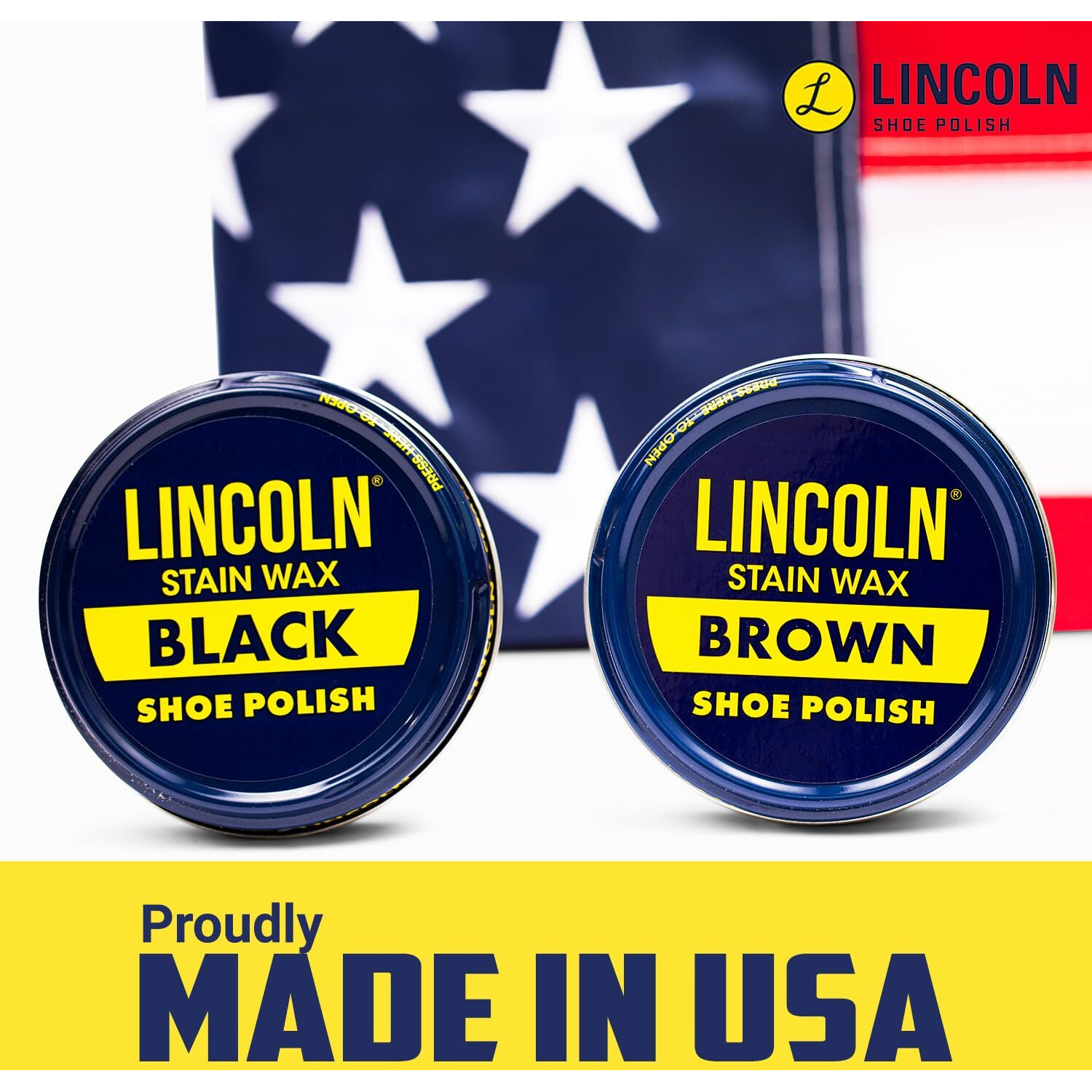 Lincoln Stain Wax Shoe Polish 2 1/8 Oz Color - Black