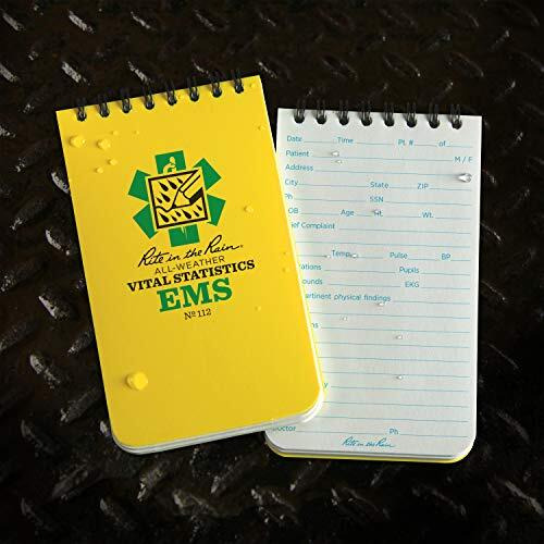 Rite In The Rain Weatherproof Ems Notebook, 3" X 5", Yellow Cover, Vital Stats Pages, 3 Pack (No. 112-3)