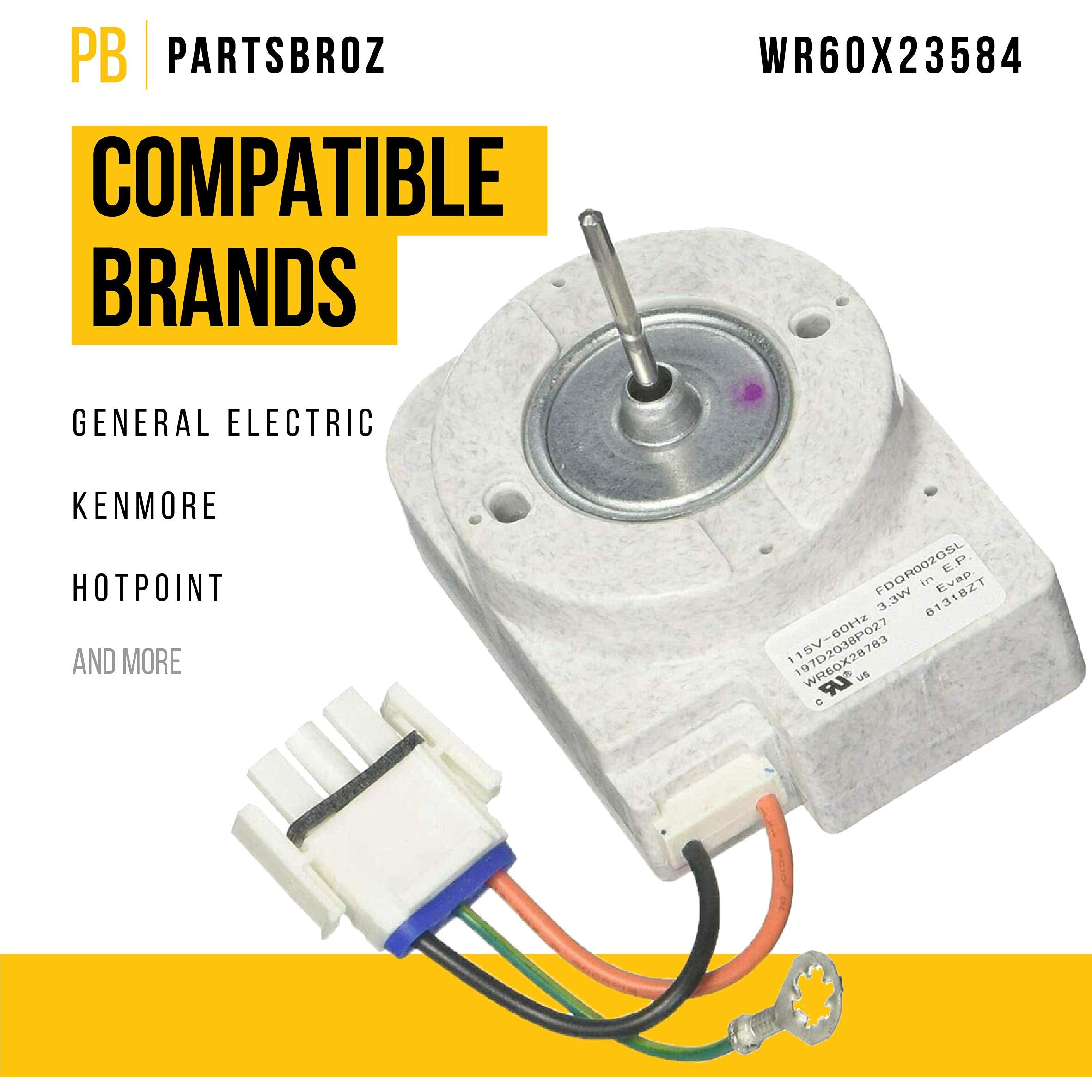 Partsbroz Wr60X31522 Evaporator Fan Motor Refrigerator Part Wr60X23584 Wr60X28783 Wr60X10141 Wr60X10346 Wr60X10046 Wr60X10138 Wr60X28784 Model A3316Absarbb Hts17Gbsarww Gts18Ebmfrww Gth18Fbtzrww