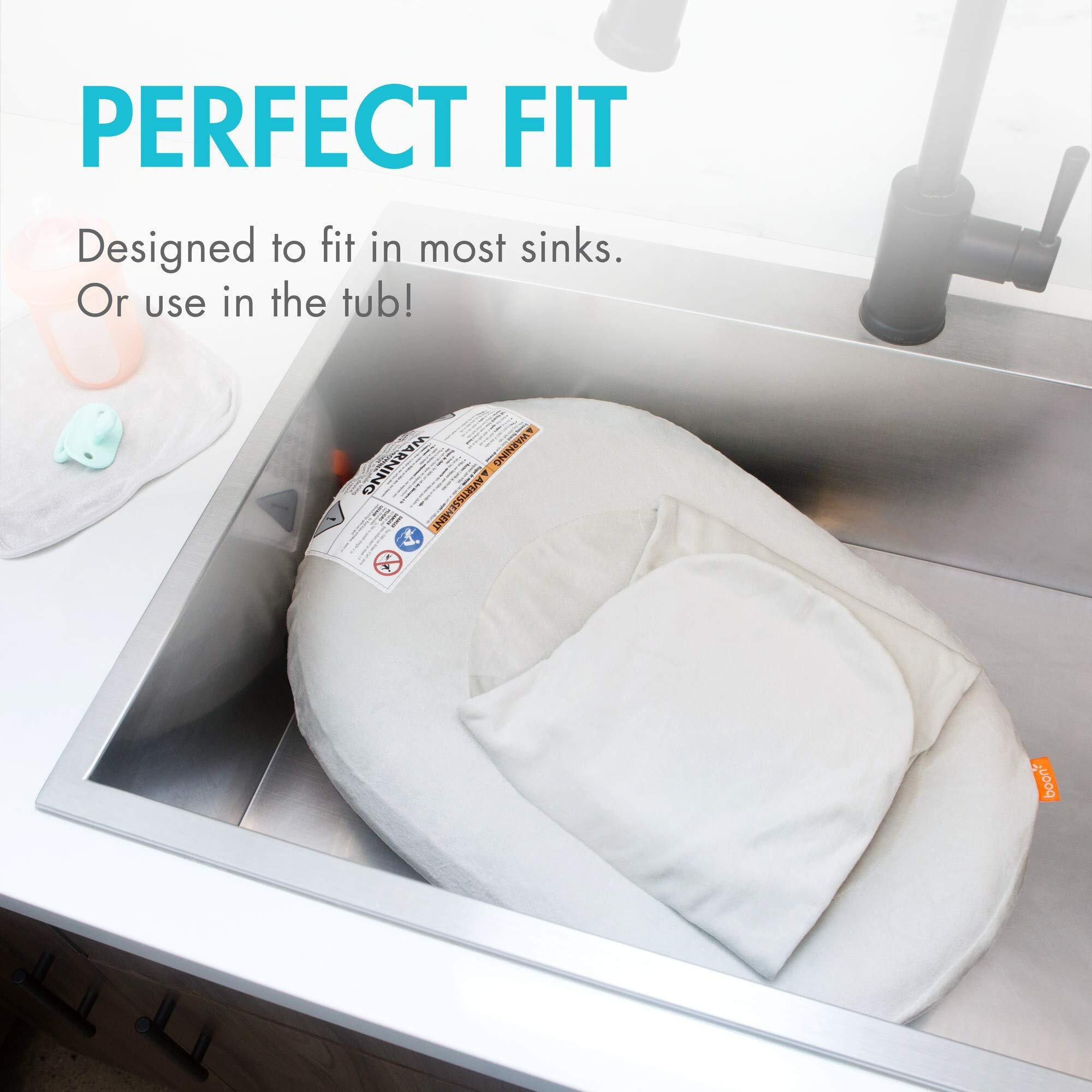 Boon Puff+ Inflatable Baby Bather - Infant Bathtub Includes Microfleece Cover, Swaddle Wings, And Storage Bag - Inflatable Baby Bathtub For Newborns And Infants