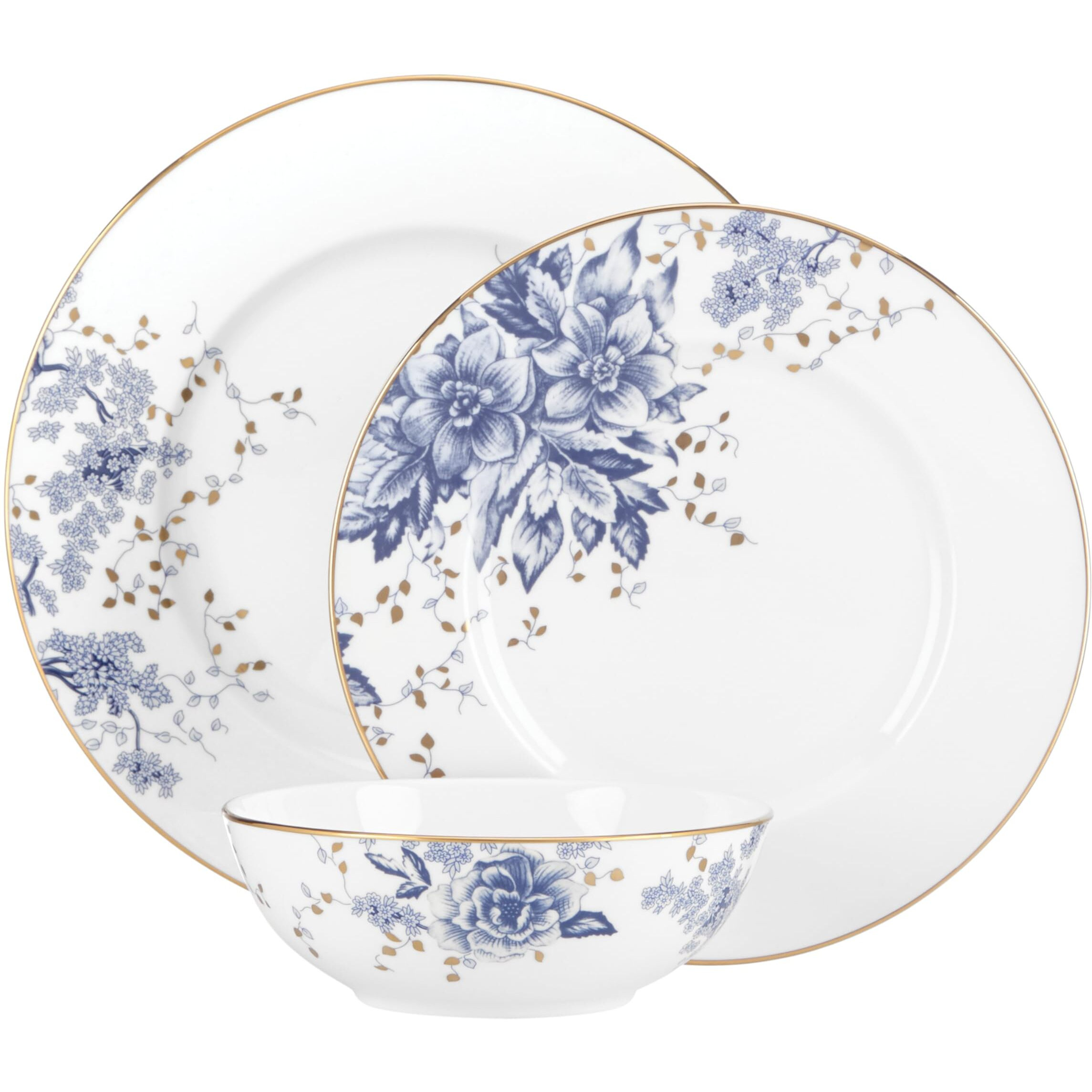 Lenox - 852028 Lenox Garden Grove 3-Piece Place Setting, 3.80 Lb, Blue