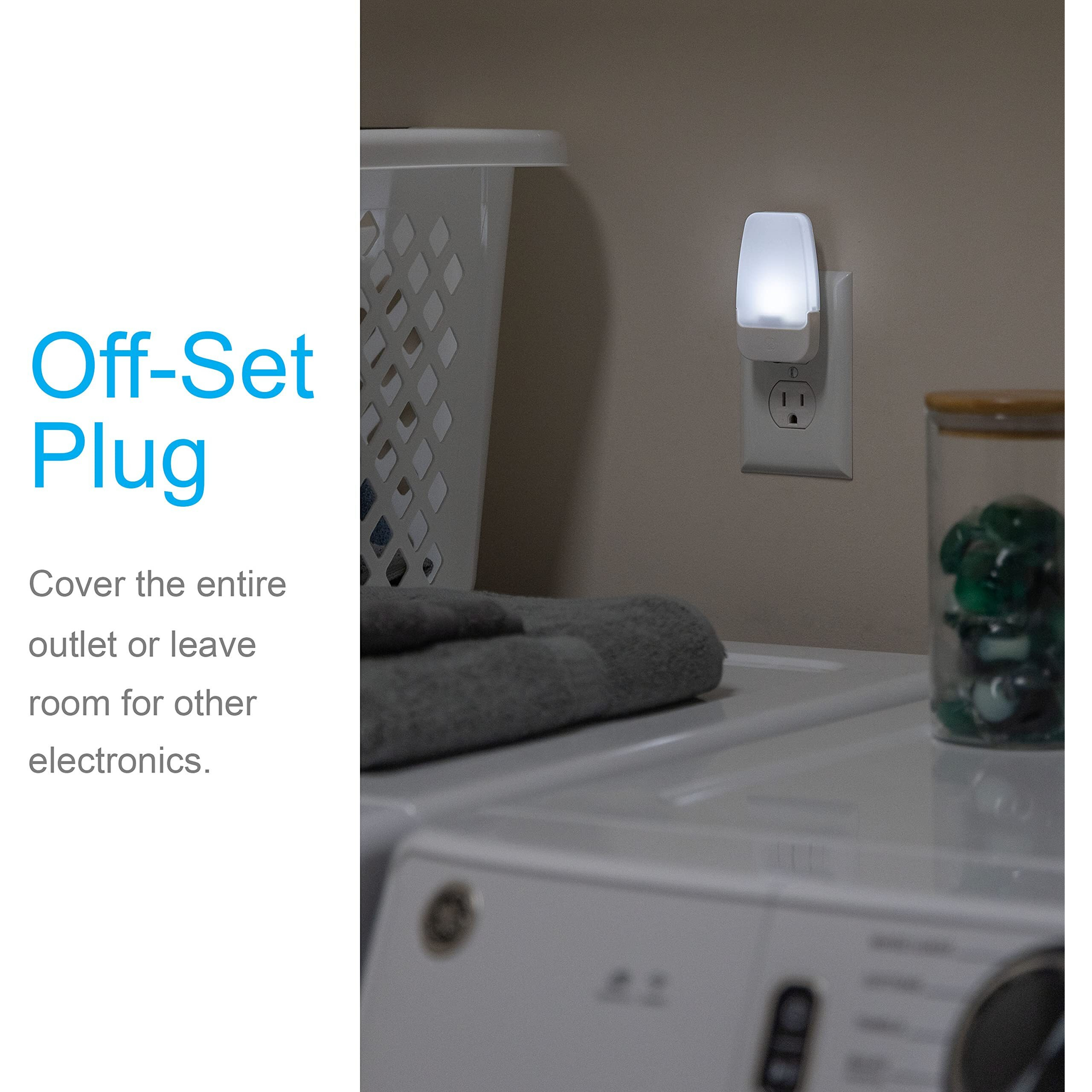 Ge Led Night Light, Plug-In, Dusk To Dawn Sensor, Cool White, Ambient Lighting, Ideal For Kids Adults Bedroom, Bathroom, Nursery, Kitchen, Hallway, 55992, 4 Count