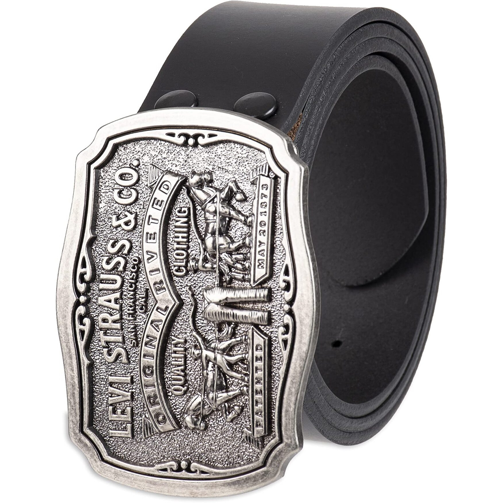 Levi's Men's Leather Belt With Antiqued Buckle,Black,44