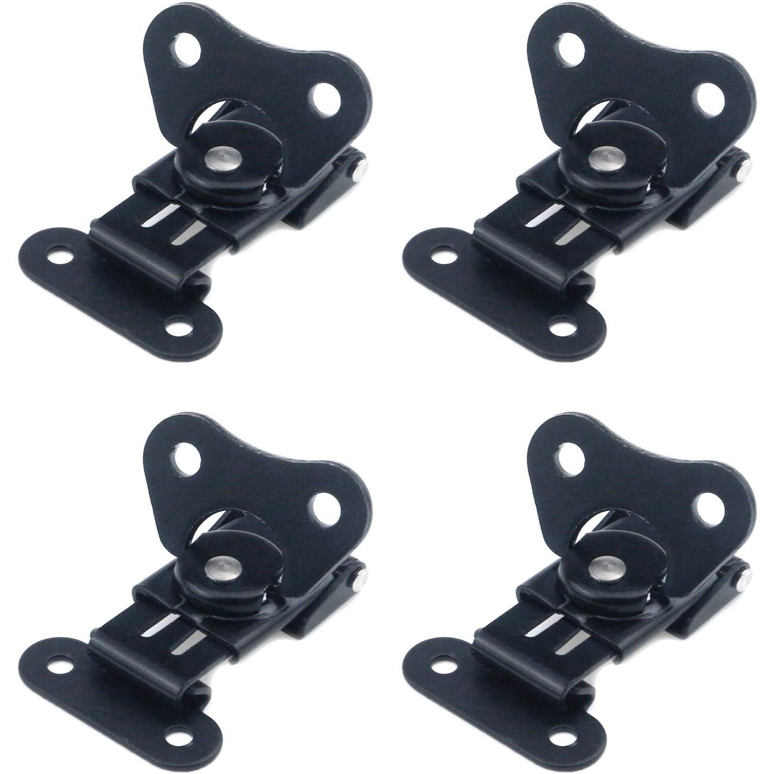 My Mironey 4-Pack Black Spring Loaded Butterfly Twist Latch And Keeper Metal Hardware Toggle Clamp Hasp Box Chest Closure With Screws For Flight Case,1.97" X 1.5"