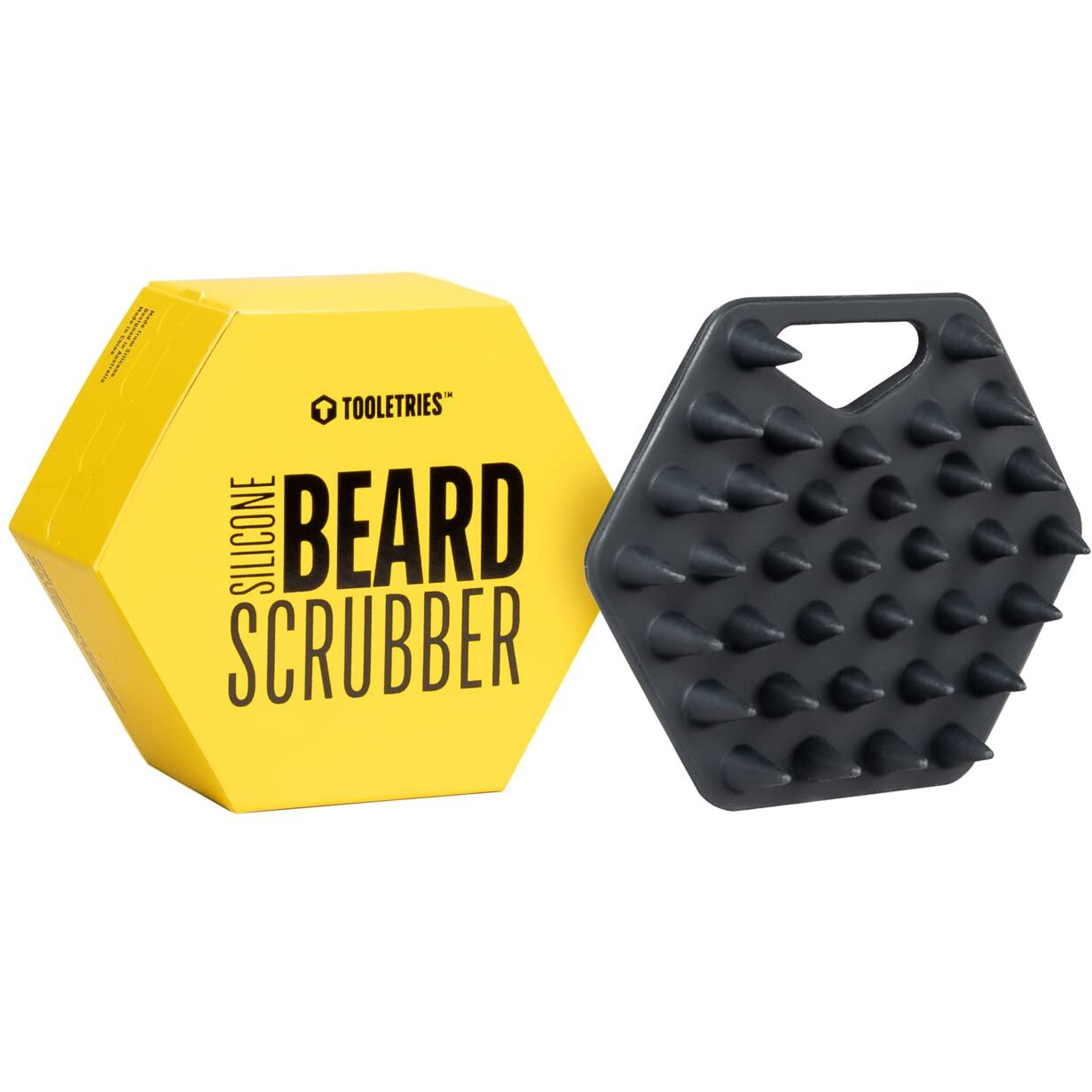 Tooletries - Beard Scrubber - Silicone Beard Brush & Beard Exfoliator For Men - Deep Cleans & Unclogs Pores - Soft-Touch Bath & Shower Accessories, Beard Accessories - Charcoal