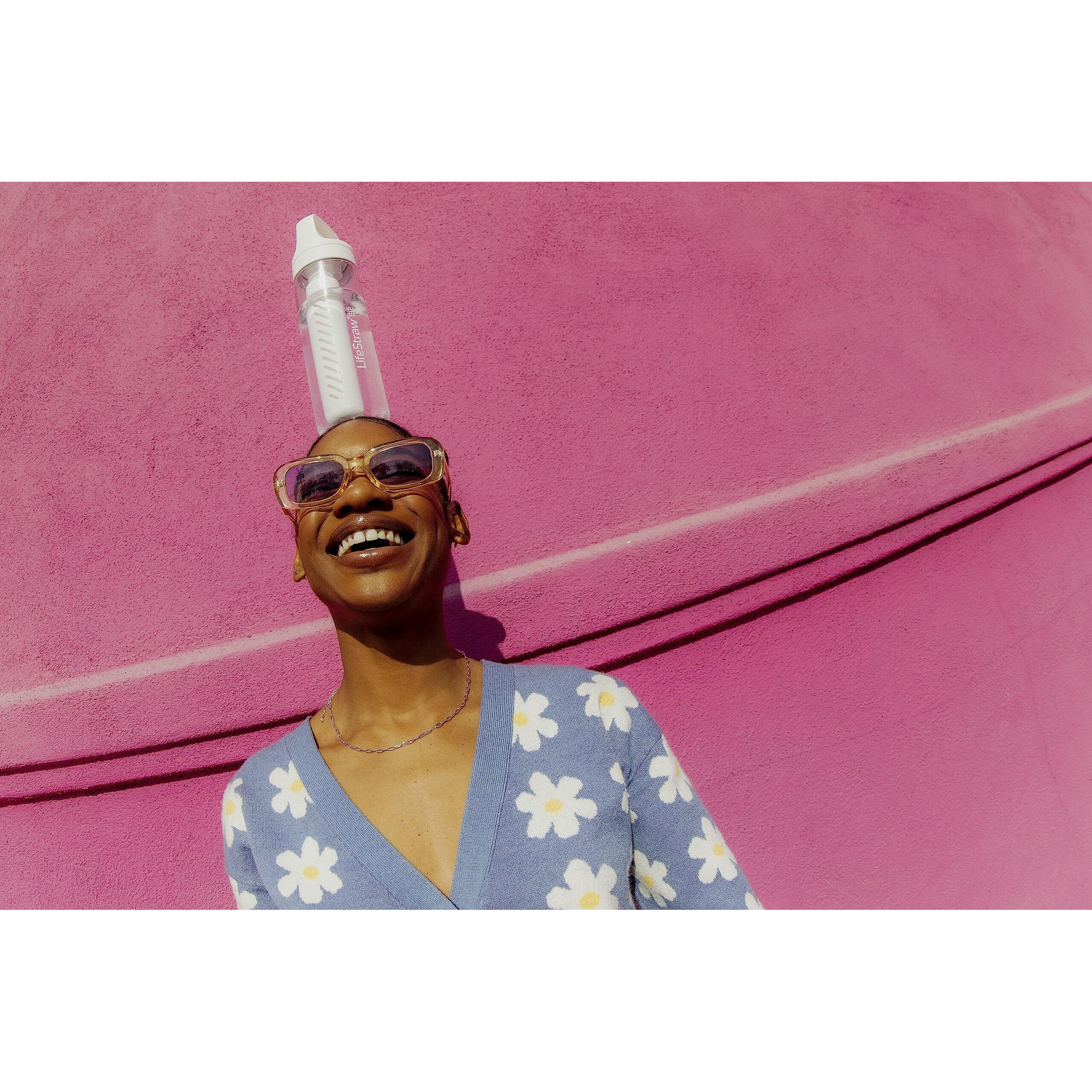 Lifestraw Go Series Water Filter Bottle - Bpa-Free, Removes Bacteria, Parasites, Microplastics, Improves Taste, 22Oz, Aegean Sea