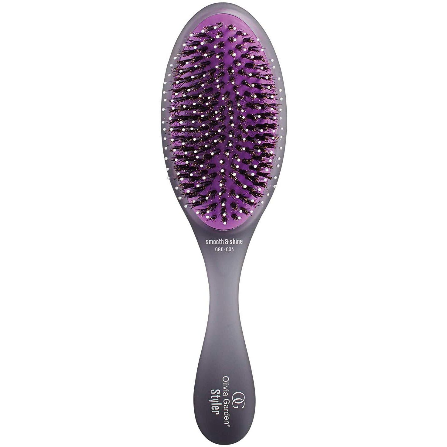 Olivia Garden Og Brush Styler, To Smooth And Add Shine, All Hair Types, Removable Cushion For Easy Cleaning, Scalp Hugging For Scalp Massage, Gentle, For Women, Men And Children, Black