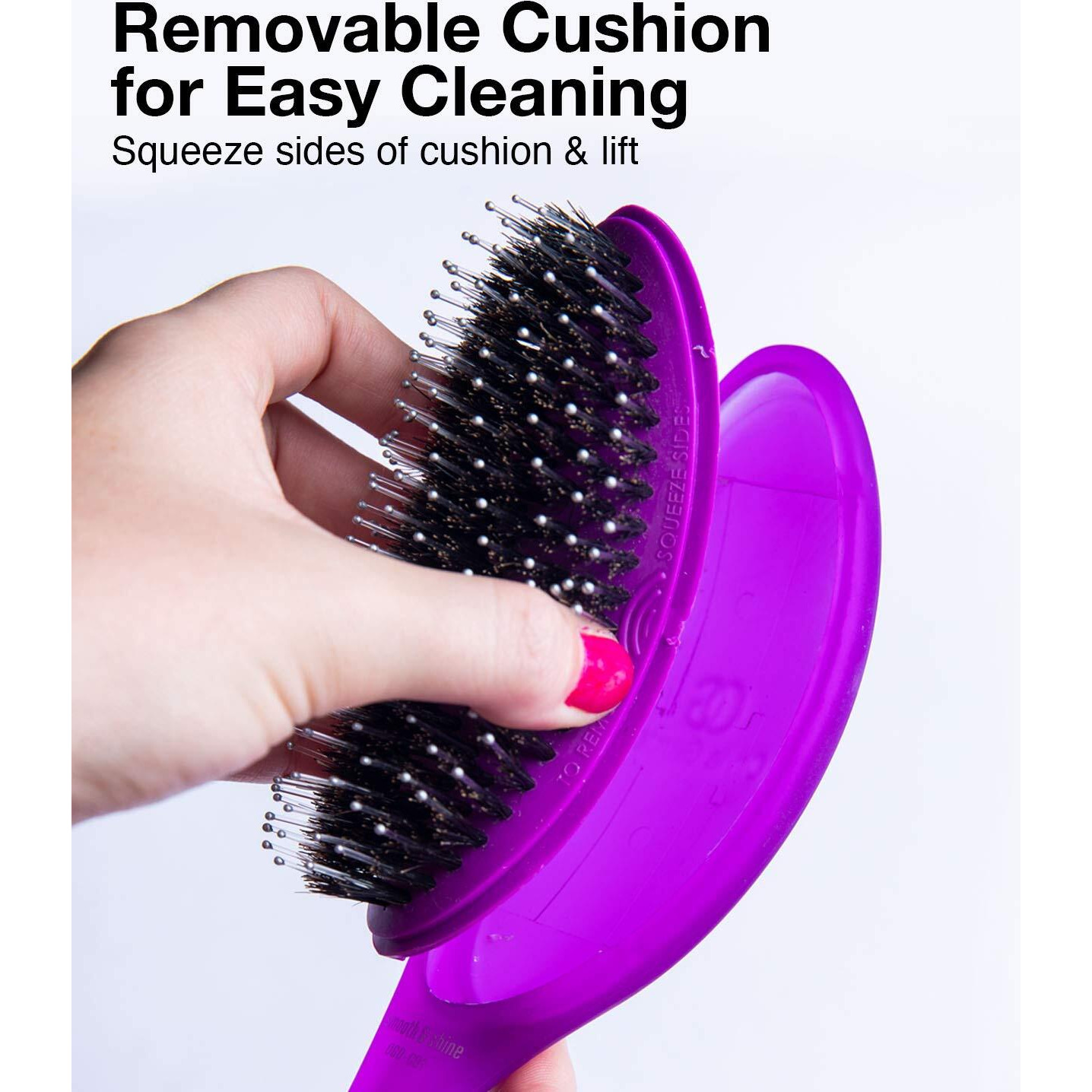 Olivia Garden Og Brush Styler, To Smooth And Add Shine, All Hair Types, Removable Cushion For Easy Cleaning, Scalp Hugging For Scalp Massage, Gentle, For Women, Men And Children, Black