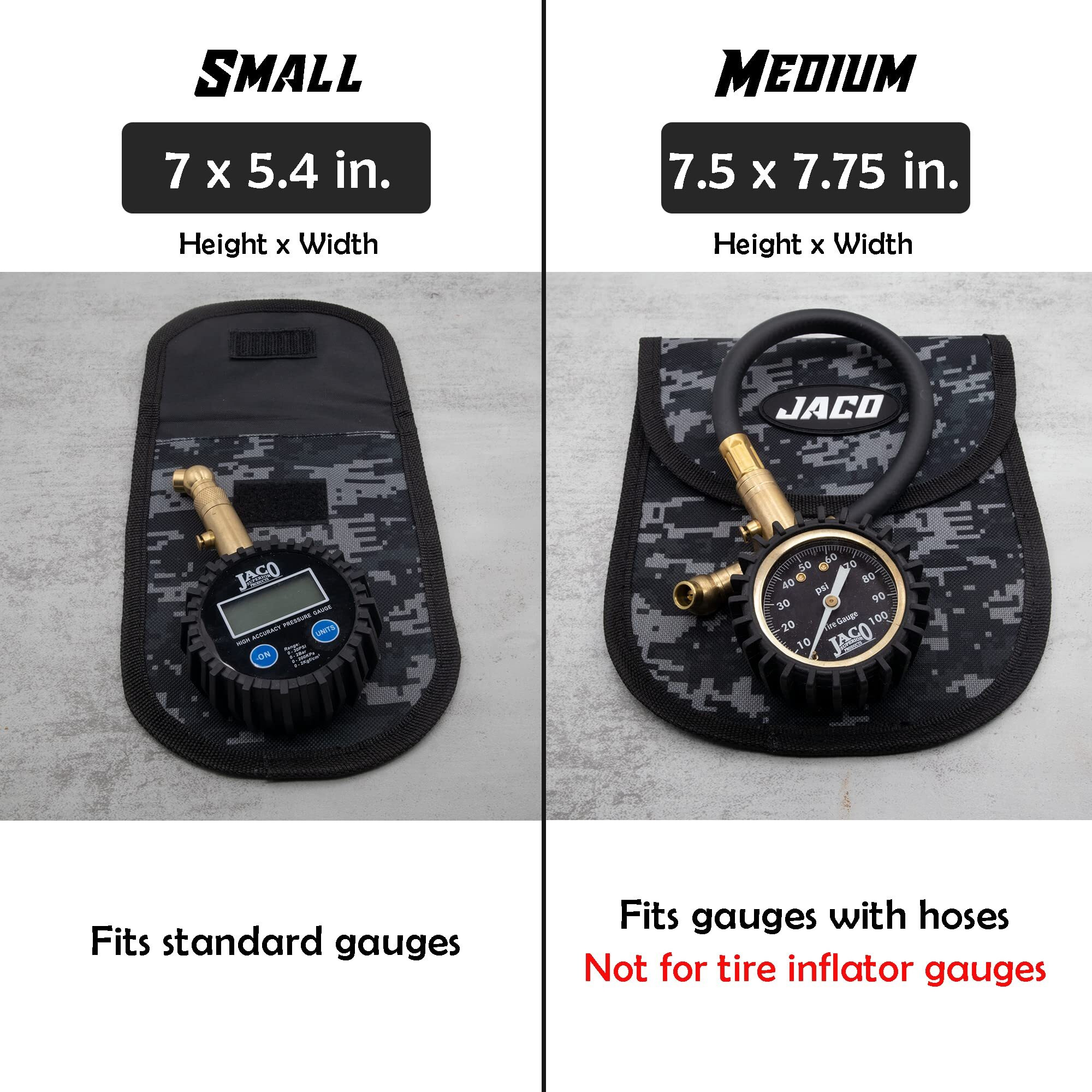 Jaco Utility Tool Pouch (Medium Size) | Multi-Purpose Storage Pouch For Tire Gauges, Tools, & Accessories (Digital Camo)