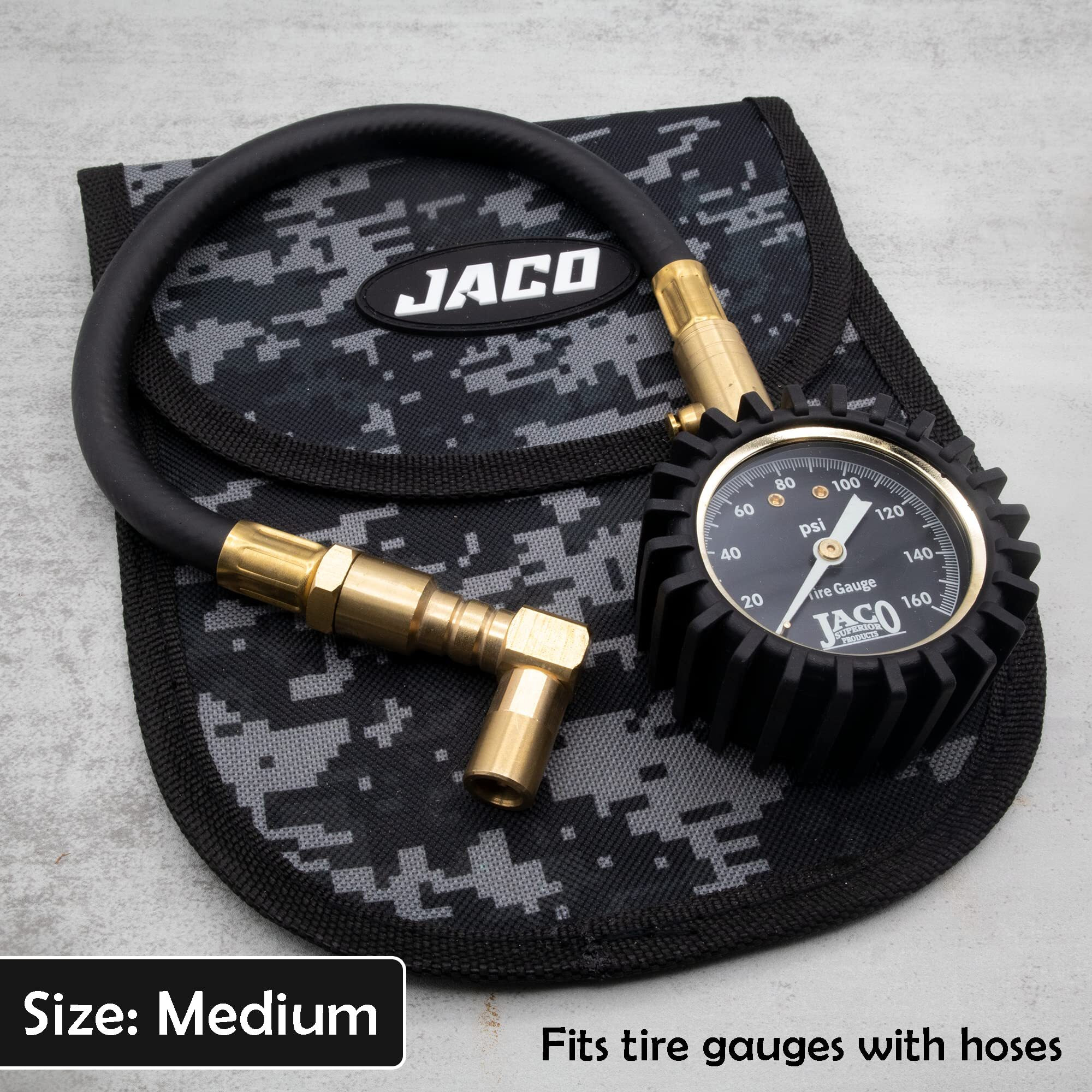 Jaco Utility Tool Pouch (Medium Size) | Multi-Purpose Storage Pouch For Tire Gauges, Tools, & Accessories (Digital Camo)