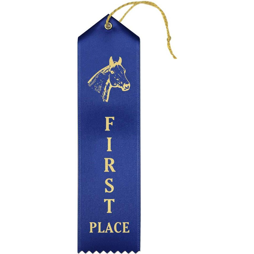 Ribbonsnow Horse Show 1St Place Ribbons - 50 Blue Ribbons With Card & String