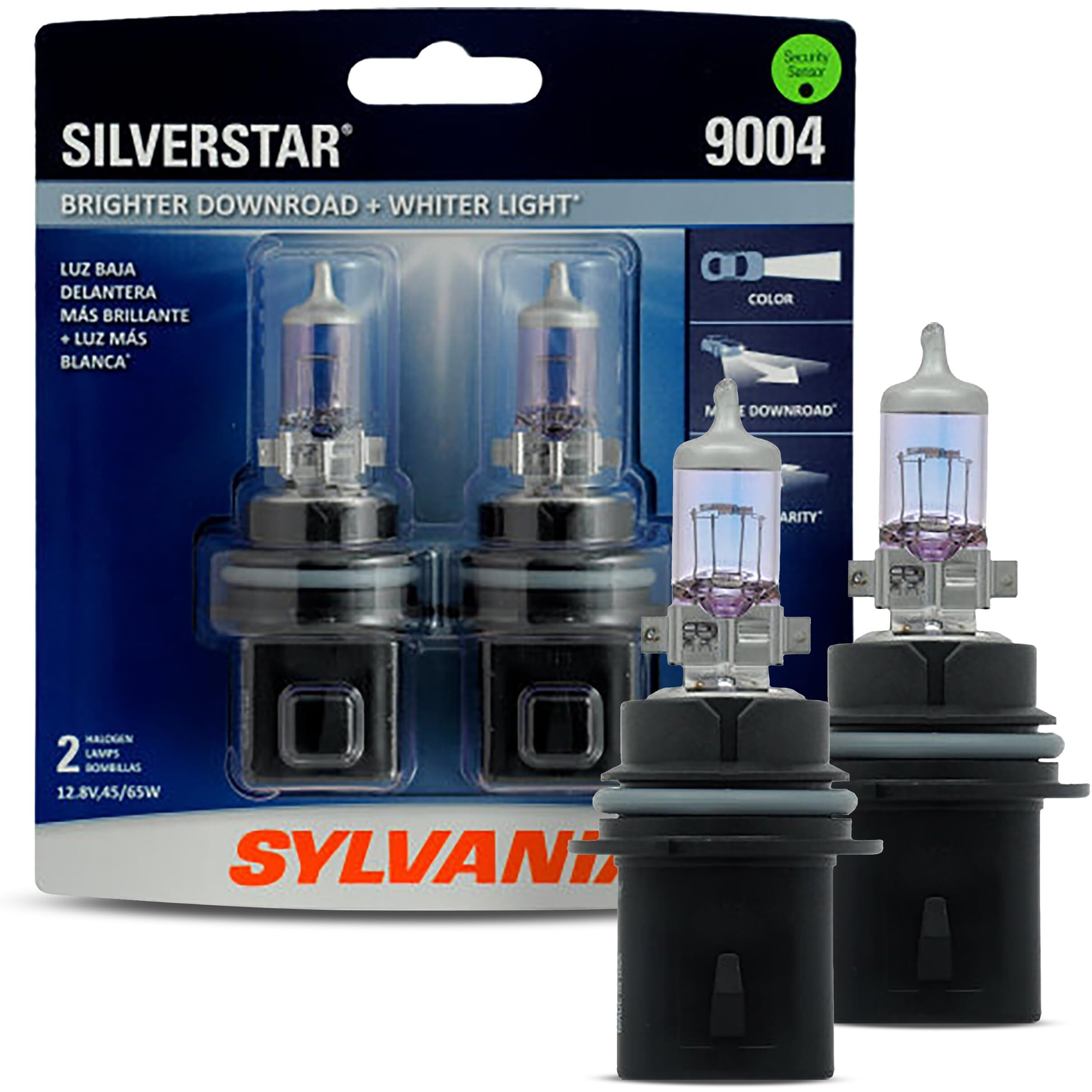 Sylvania - 9004 Silverstar - High Performance Halogen Headlight Bulb, High Beam, Low Beam And Fog Replacement Bulb, Brighter Downroad With Whiter Light (Contains 2 Bulbs)