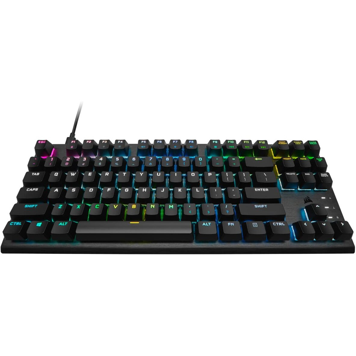 Corsair K60 Rgb Tkl Rgb Tenkeyless Optical-Mechanical Wired Gaming Keyboard - Opx Switches - Polycarbonate Keycaps - Icue Compatible - Qwerty Na Layout - Black