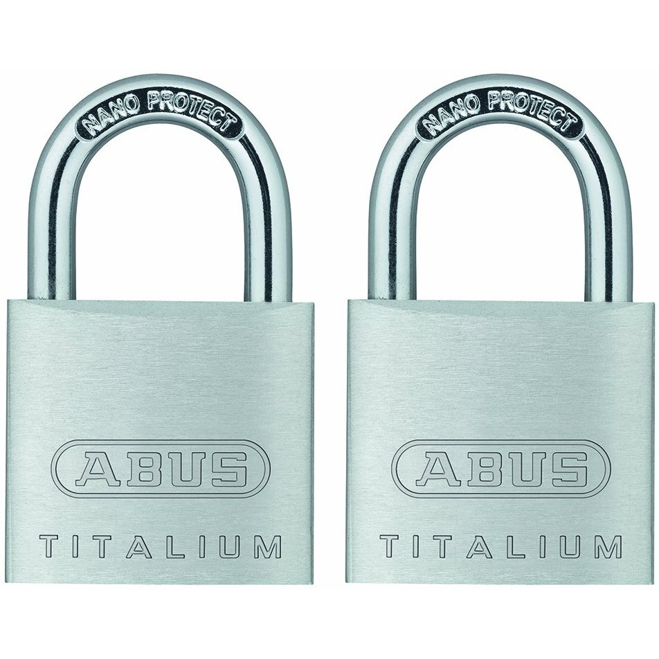 Abus 64Ti/30 Titalium Aluminum Alloy Padlock, Keyed Alike, Pack Of 2
