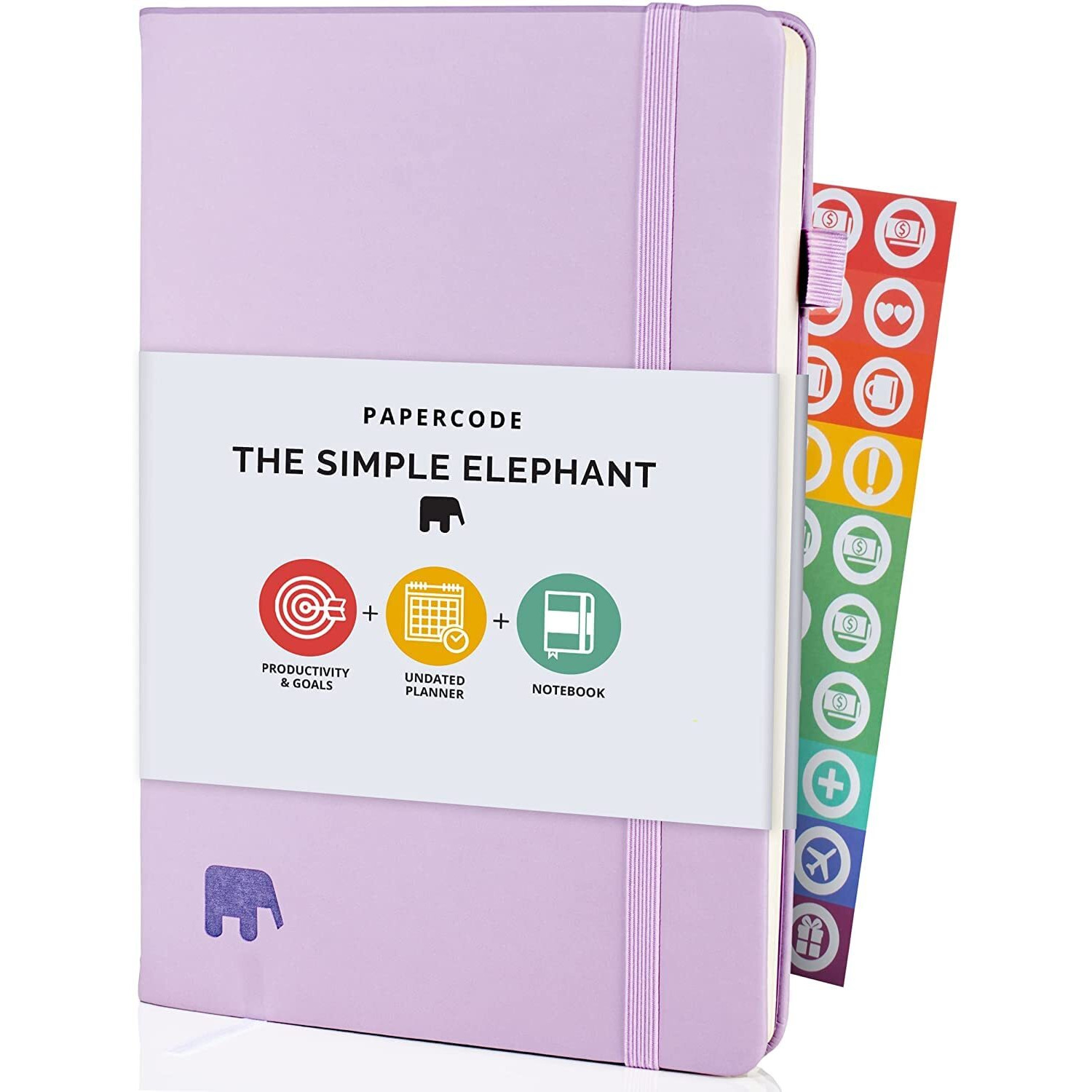 Simple Elephant Undated Planner For 2024 - Monthly, Weekly, Daily Planner - Leather Agenda Planner W/No Bleed Pages & Pen Holder - College, Work & Business Calendar Book
