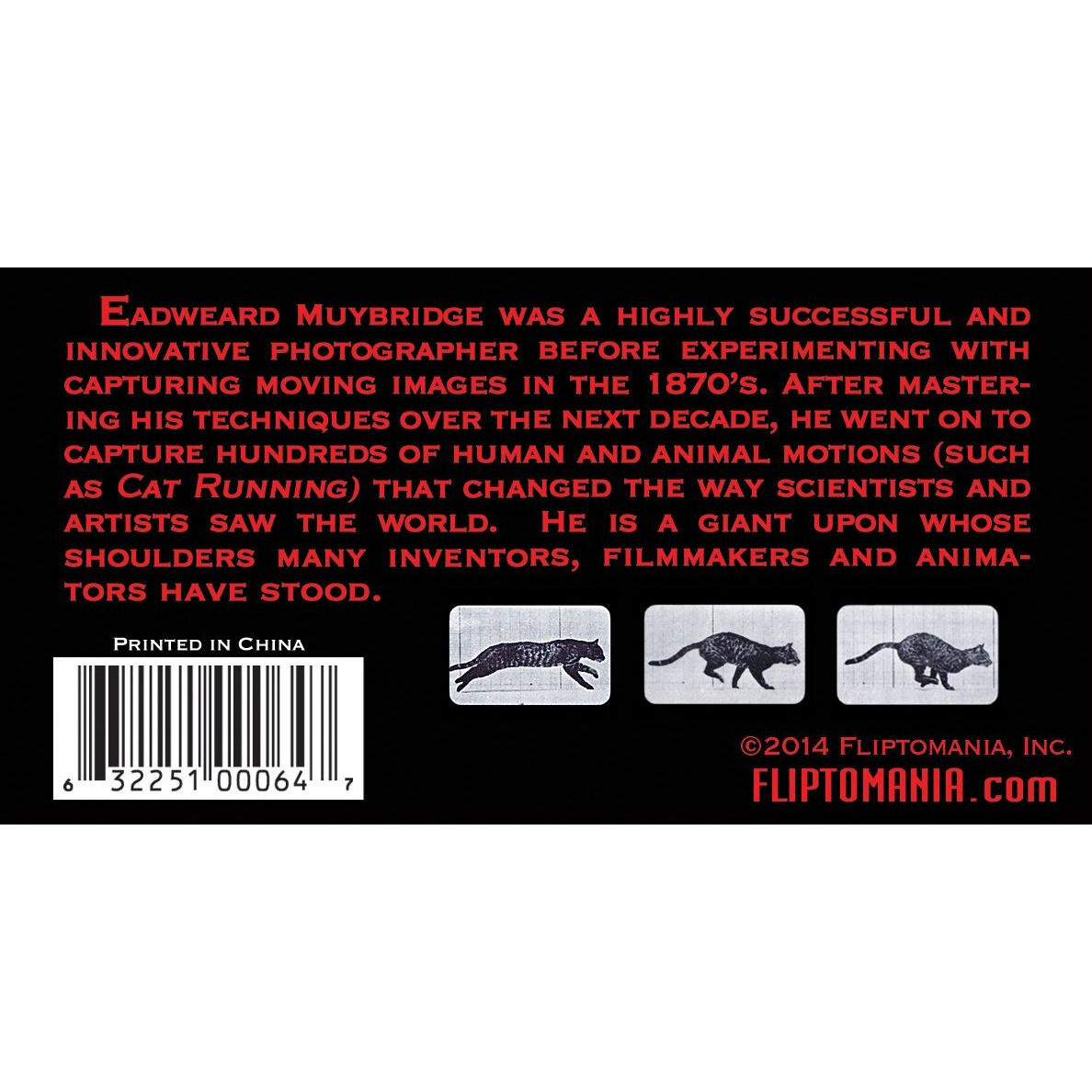 Fliptomania Muybridge Early Photography Flipbook 3-Pack Horse, Cat, Elephant