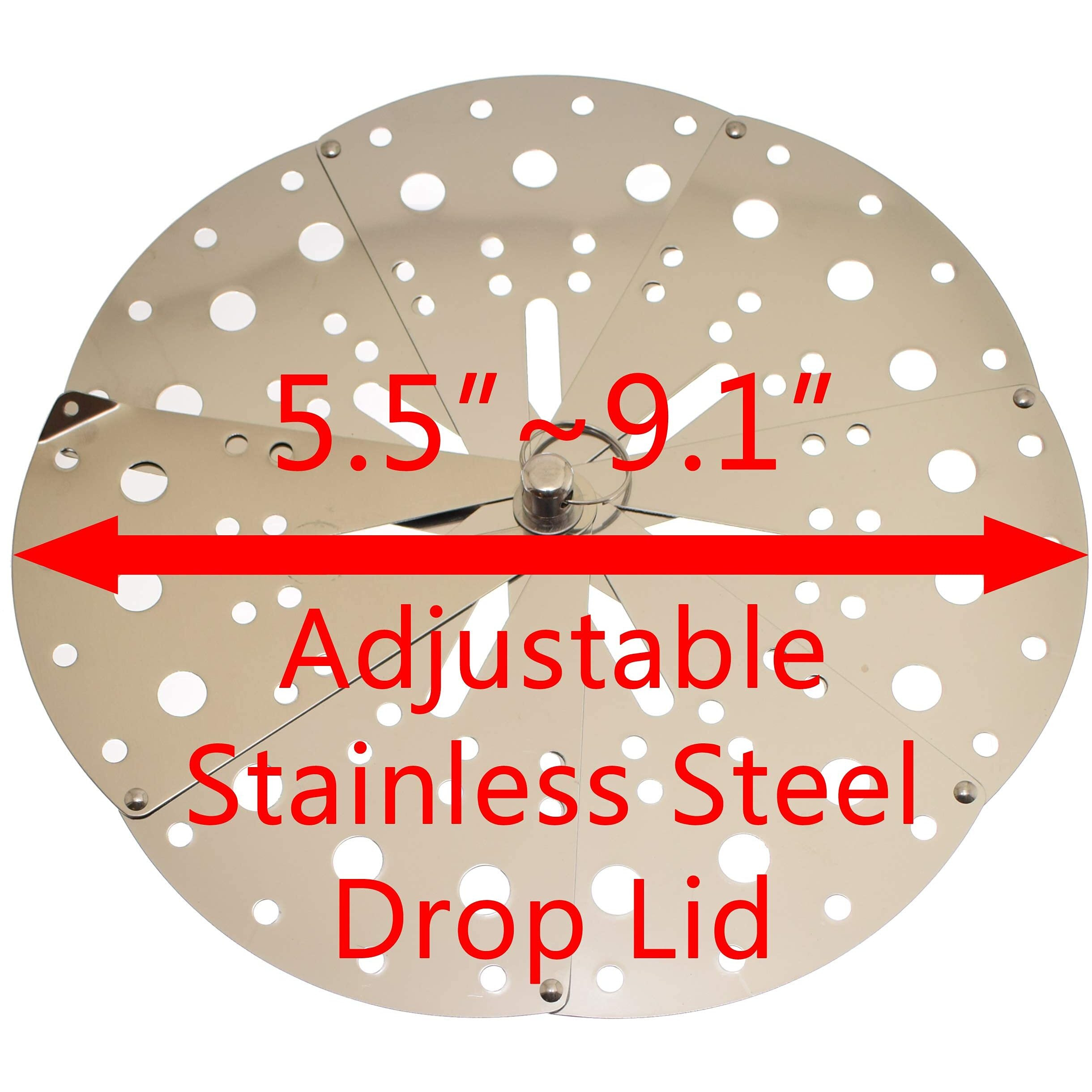 Drop Lid Otoshibuta Flexible Size - Cooking Drop Lid Adjustable Stainless Steel Lid 5.5"-9.1" Steamer Basket