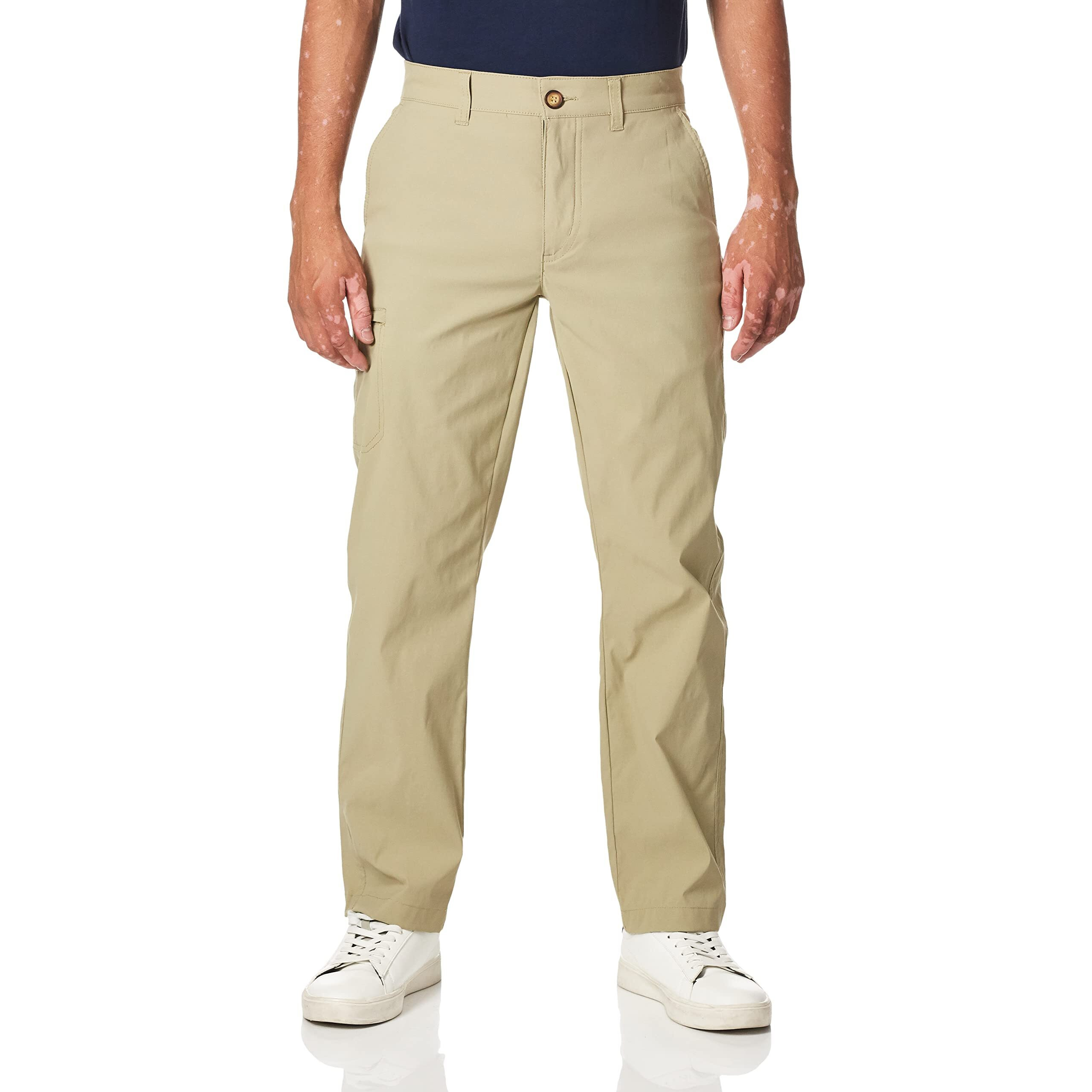 Unionbay Mens Rainier Lightweight Comfort Travel Tech Chino Hiking Pants, Khaki, 40W X 30L Us