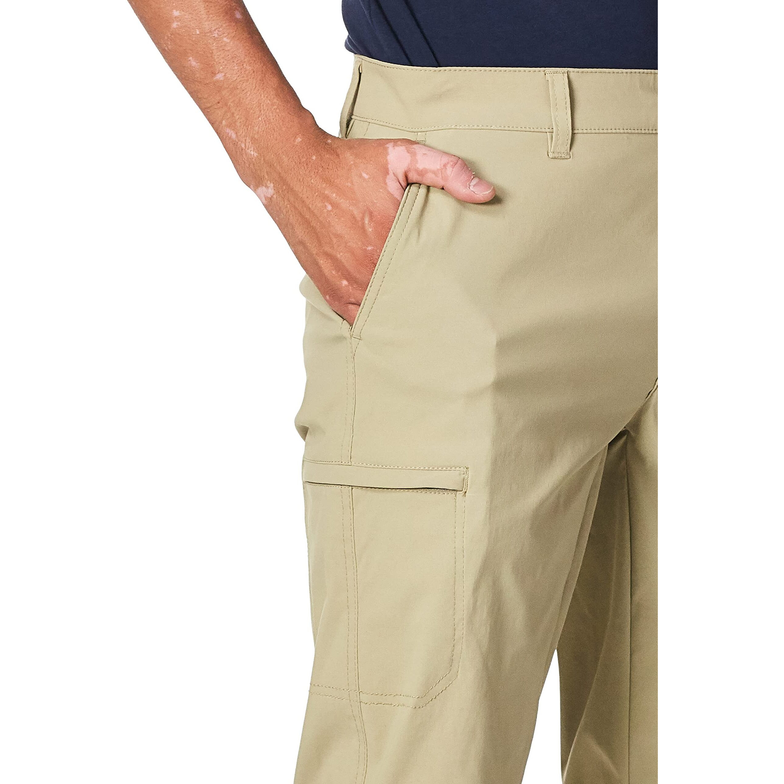 Unionbay Mens Rainier Lightweight Comfort Travel Tech Chino Hiking Pants, Khaki, 40W X 30L Us