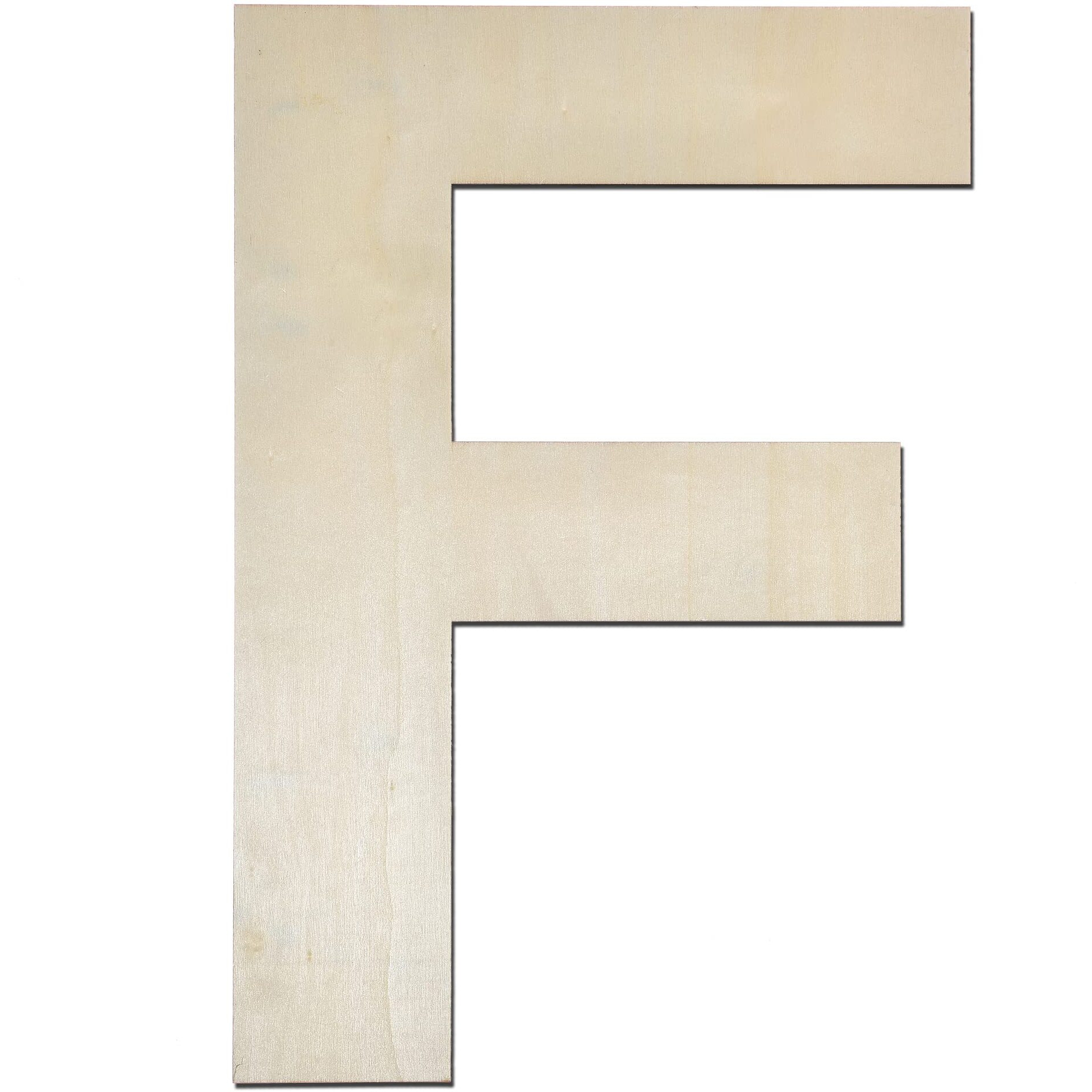 12 Inch Wooden Letter F, 1/4 Inch Thick Large Unfinished Wood Letter For Home Wall Decor, Diy Crafts
