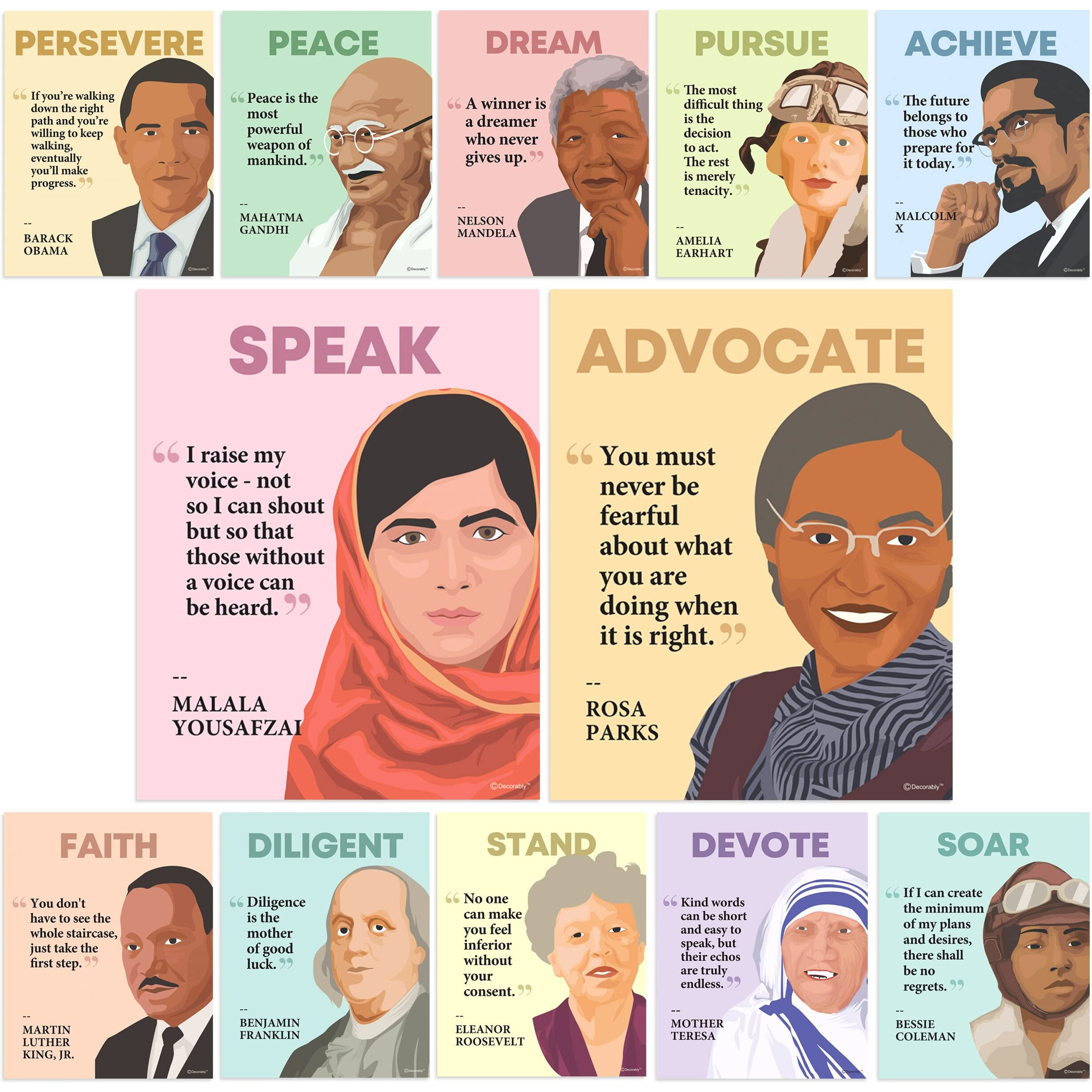 12 Black History Classroom Decorations - 11X14In Inspirational Posters For Classroom, Us History Posters For Classroom High School, Black History Poster, Black History Posters For Walls