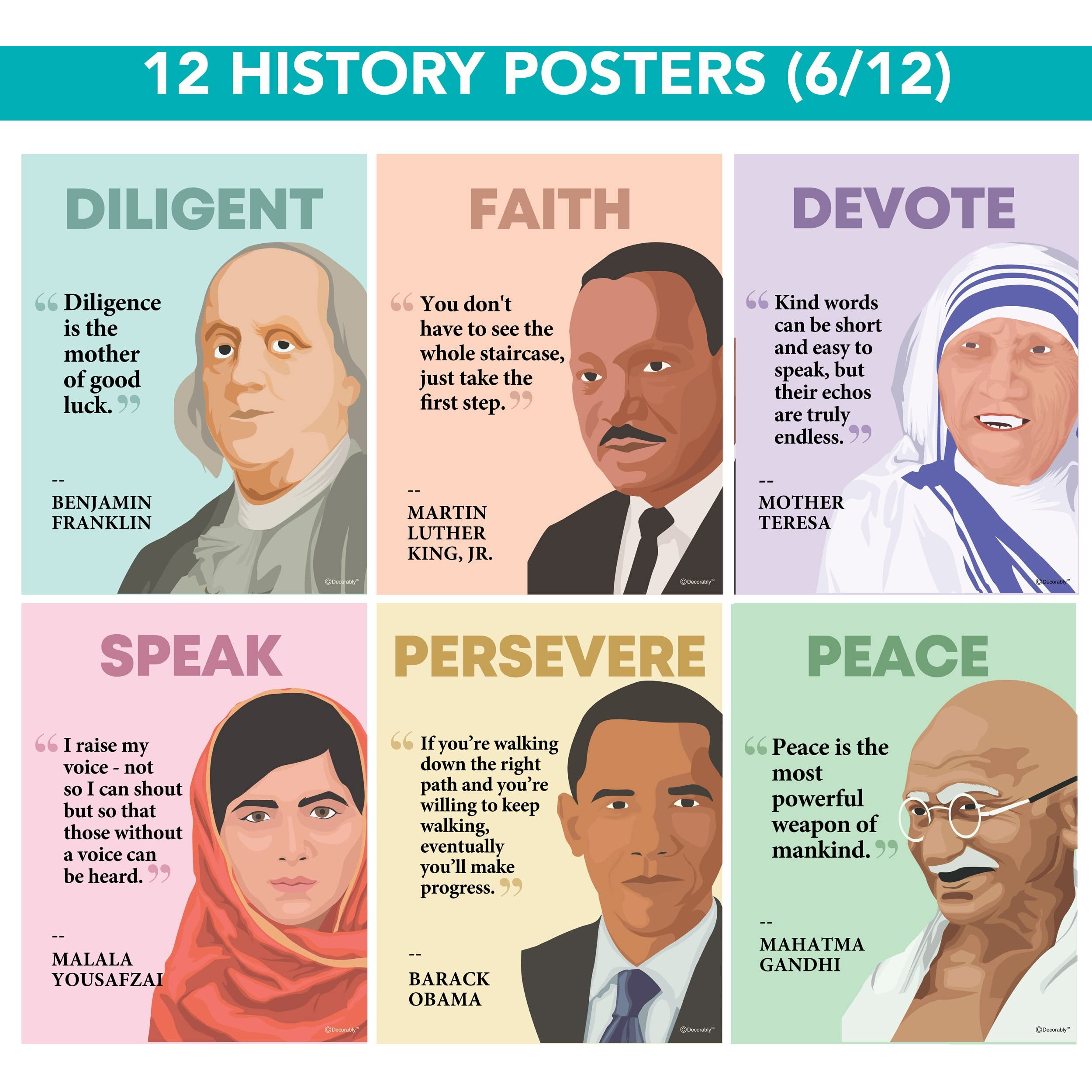 12 Black History Classroom Decorations - 11X14In Inspirational Posters For Classroom, Us History Posters For Classroom High School, Black History Poster, Black History Posters For Walls