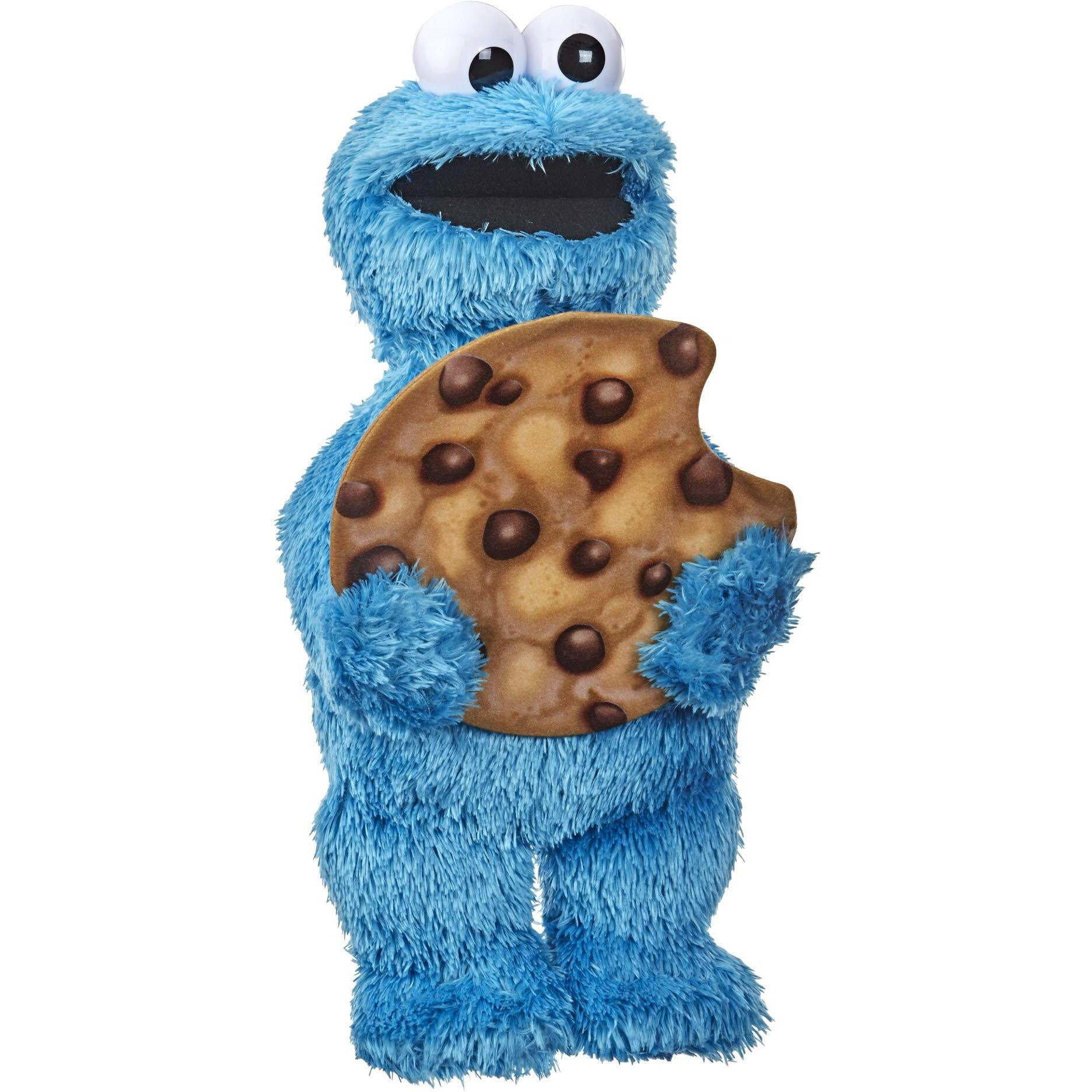 Sesame Street Peekaboo Cookie Monster Talking 13-Inch Plush Toy For Toddlers, Kids 18 Months & Up, Blue