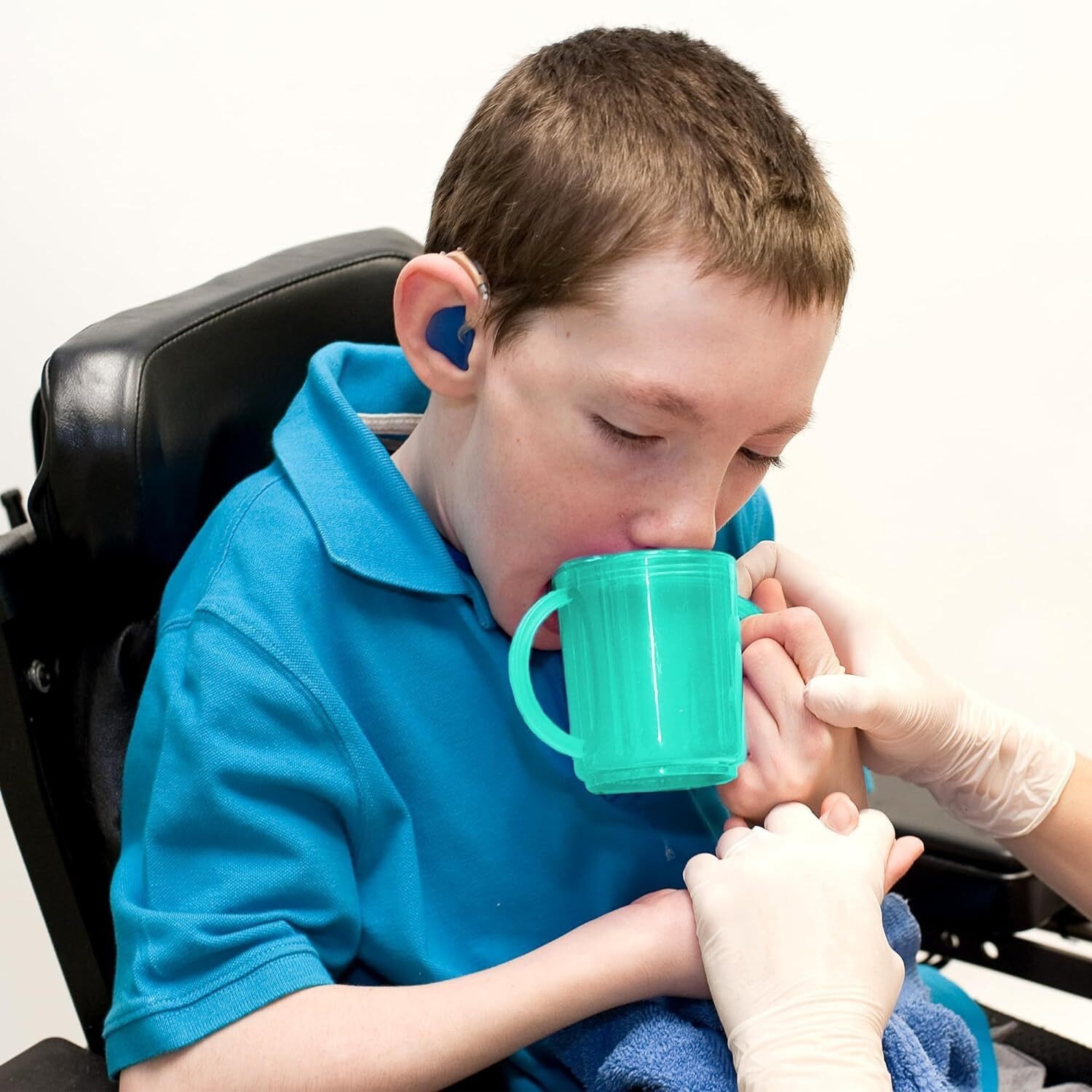 Talktools Recessed Lid Cup With Handles - Leak Proof | Promotes Oral Motor Skills, Lip Closure, And Self Feeding | Alternative To Sippy Bottle | Food Grade Materials | Dishwasher Safe (Green)