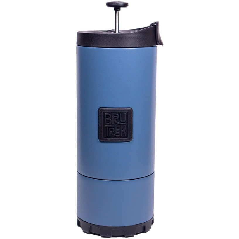 Brutrek Ovrlndr Travel Coffee French Press, 24 Fl.Oz Drinkable Capacity, Vacuum Insulated, Easy To Clean Removable Bottom, No Spill Lid, On The Go Coffee Brewing (Red Rock)