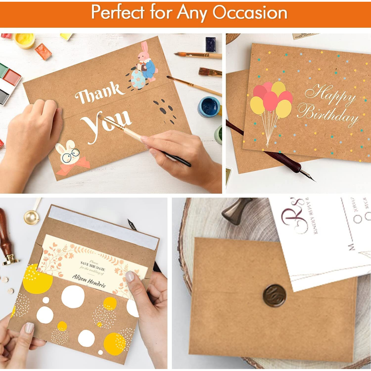 A1 Small Envelope - Mini Brown Kraft Paper Envelopes| Self Sealing |Perfect Sized Envelopes For Personalize Gift Cards, Wedding Envelopes Or Birthday Party Place Cards- 5.125 X 3.625 Inches (A1)