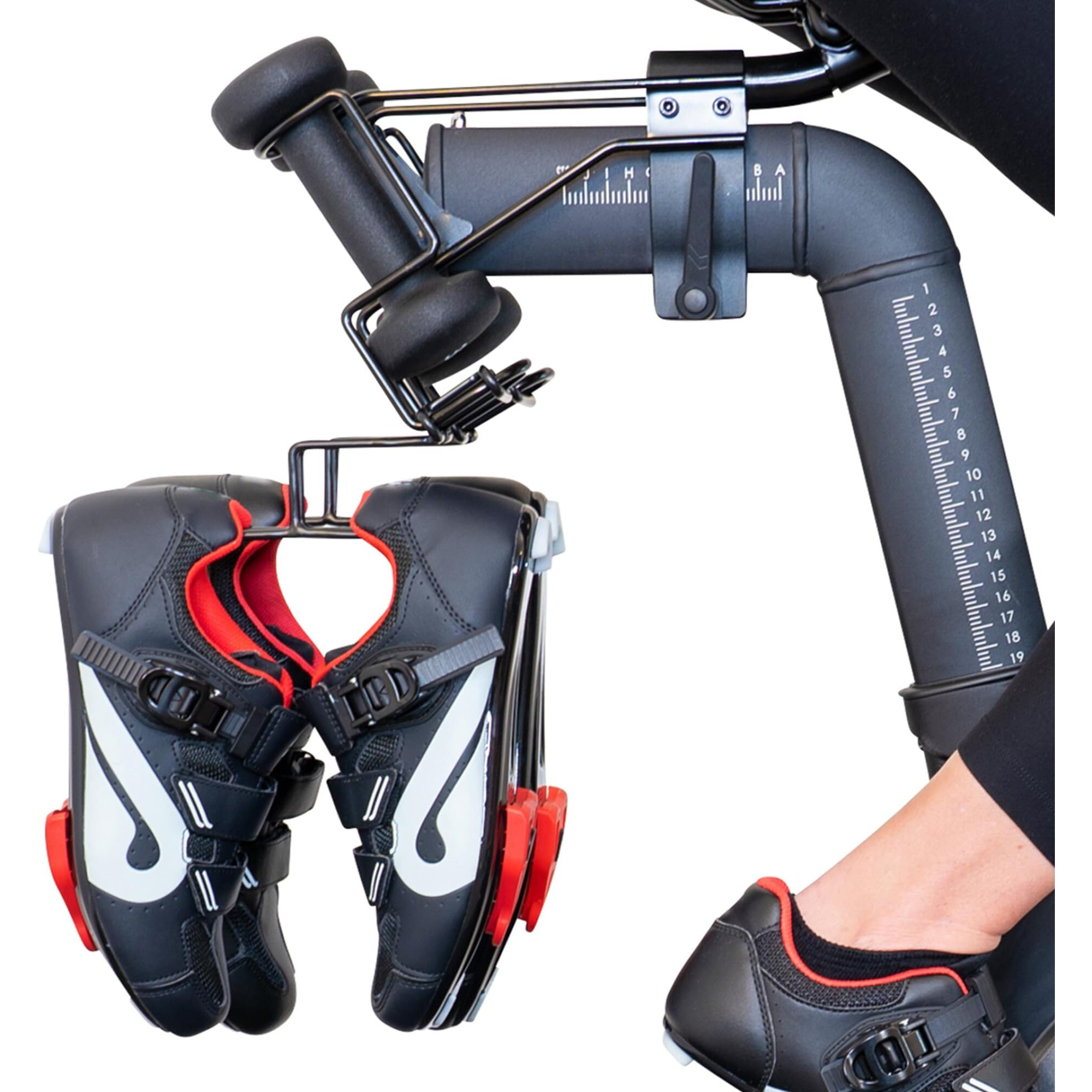 Trublifit Deluxe Metal Shoe Hangers For Peloton Bike, Black, 2-Pack, Stainless Steel