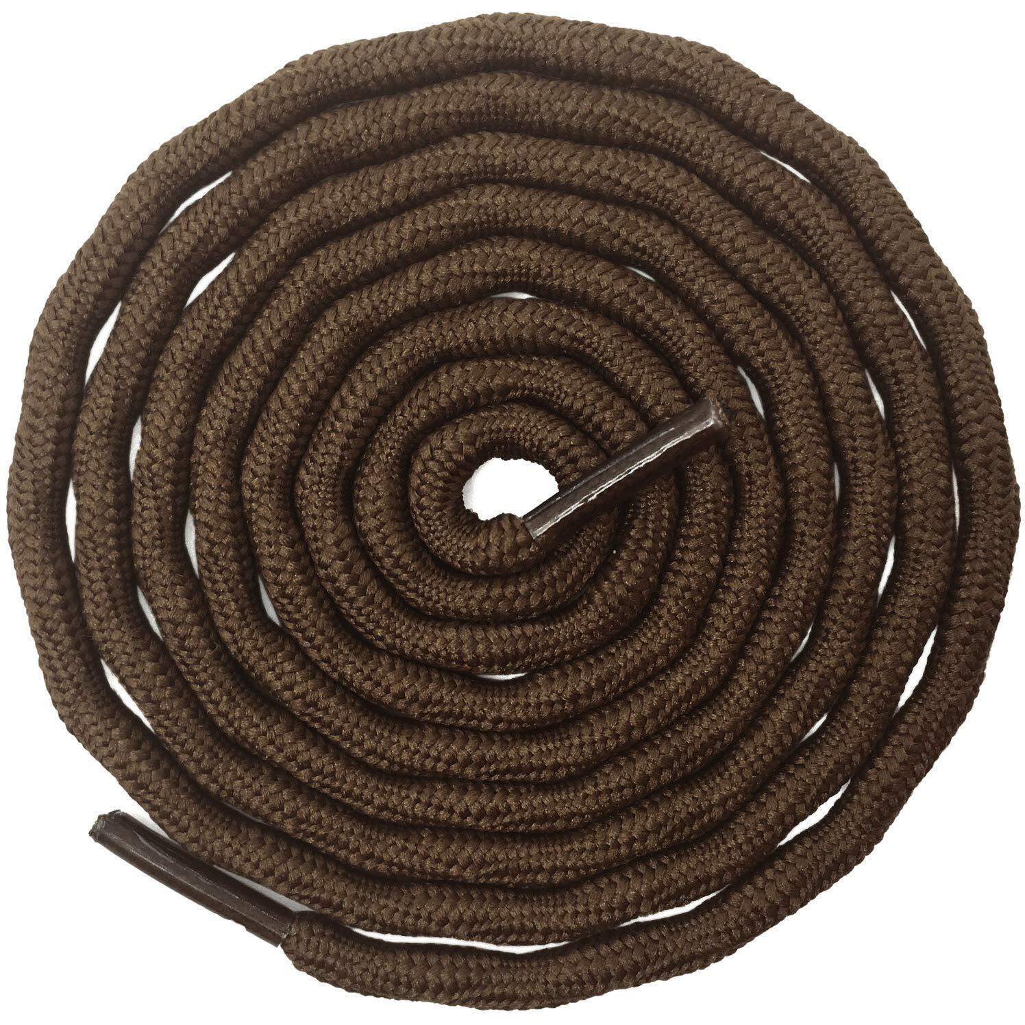 Delele 2 Pair Round Wave Shape Non Slip Heavy Duty And Durable Outdoor Climbing Shoelaces Dark Brown Hiking Shoe Laces Shoestrings-118 Inch