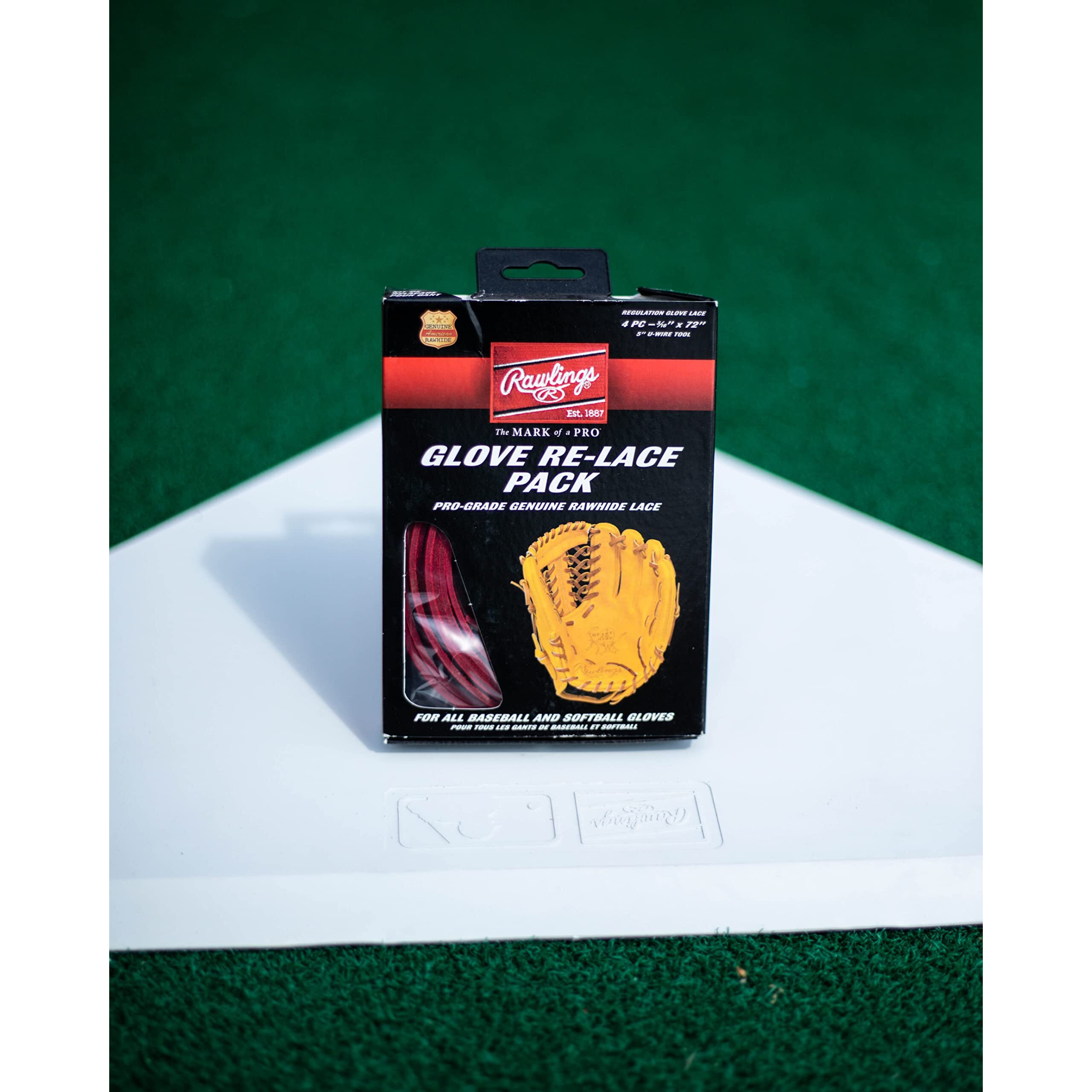 Rawlings | Glove Re-Lace Pack | Baseball/Softball | Standard 3/16&quot X 72&quot Laces With Tool | Black